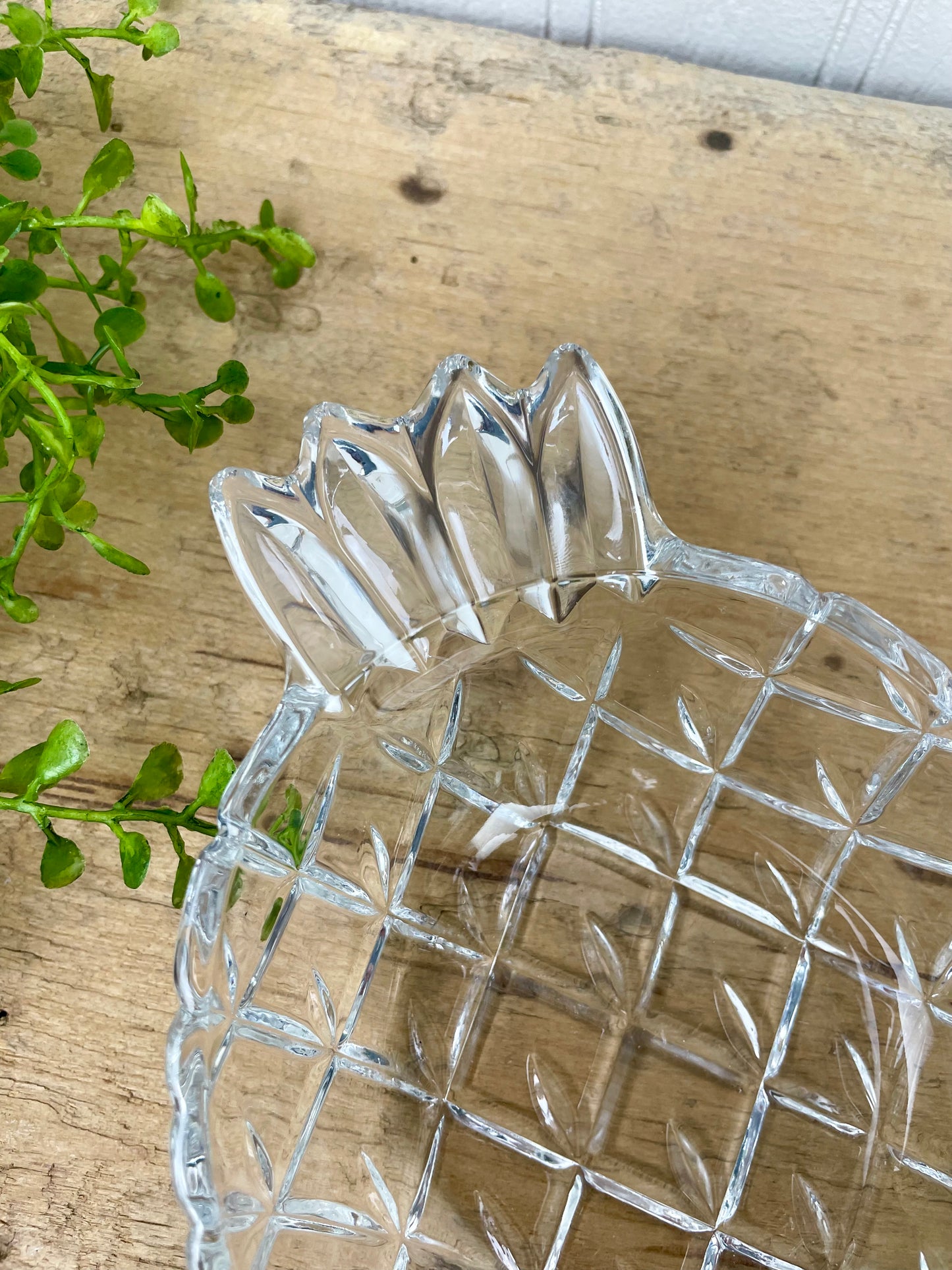 Vintage Clear Glass Pineapple Trinket Dish