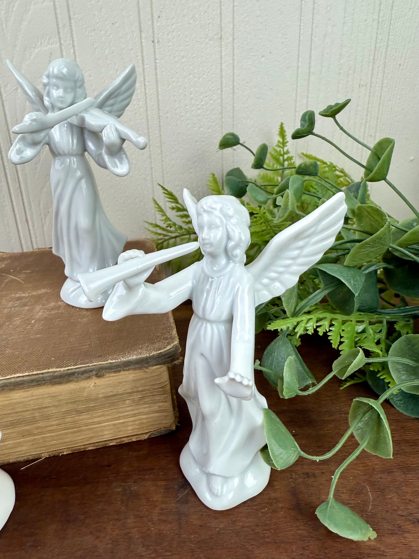 Vintage Set of Porcelain Angels with Instruments