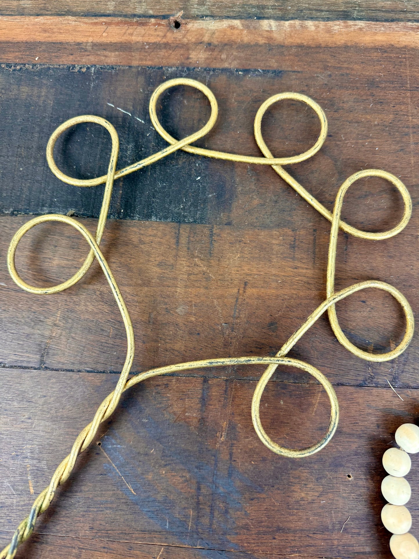 Antique Twisted Wire Rug Beater with Wooden Handle