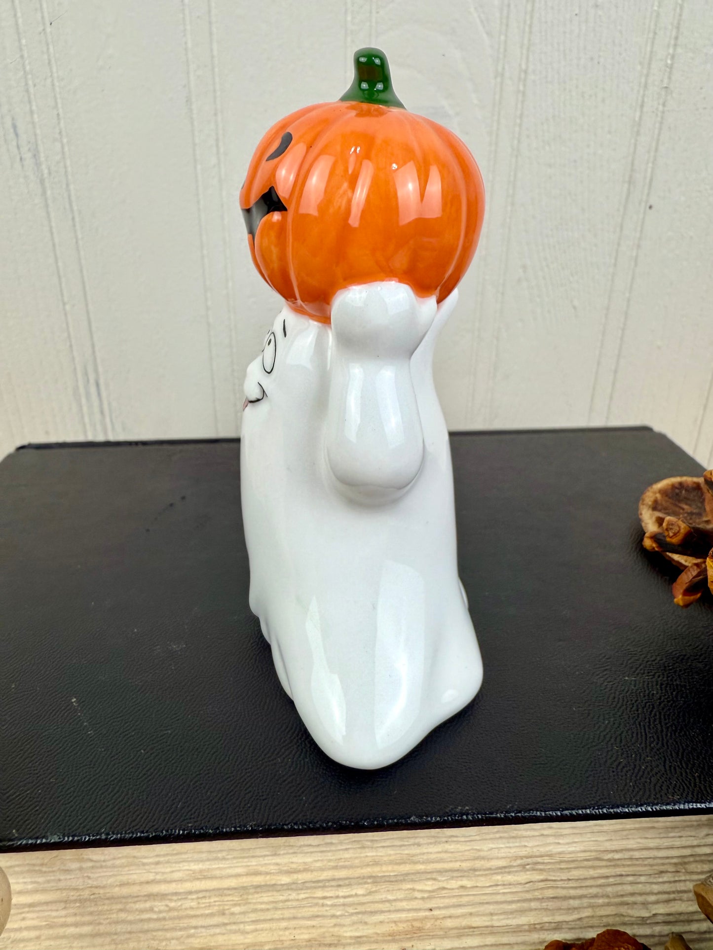 Vintage Ceramic Ghost With Pumpkin