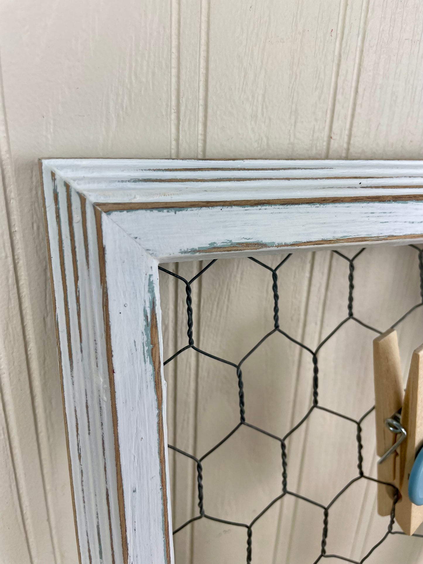 Upcycled Picture Frame Hanger with Handmade Flower