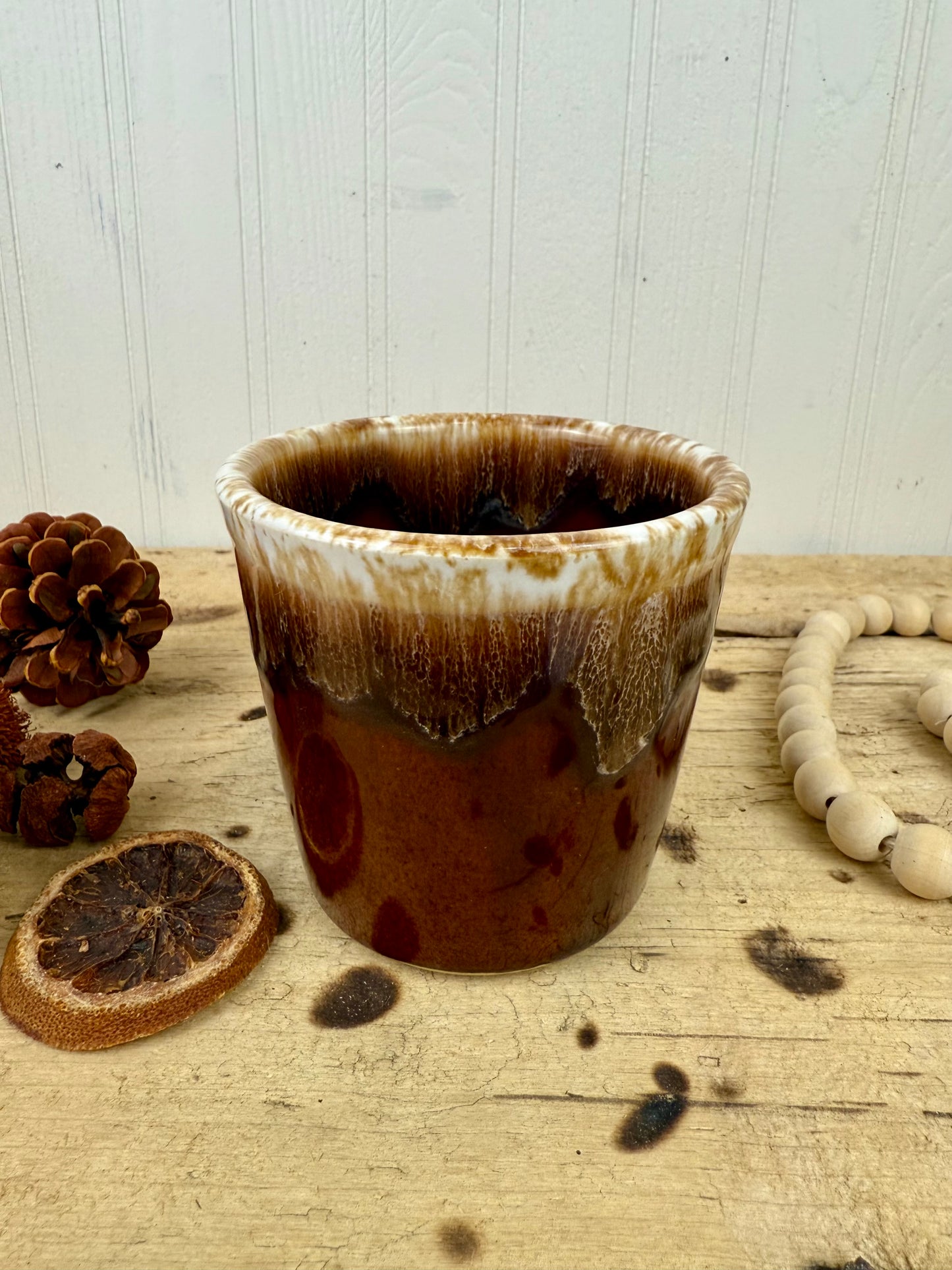 Vintage Kathy Kale Brown Drip Glaze Coffee Mug