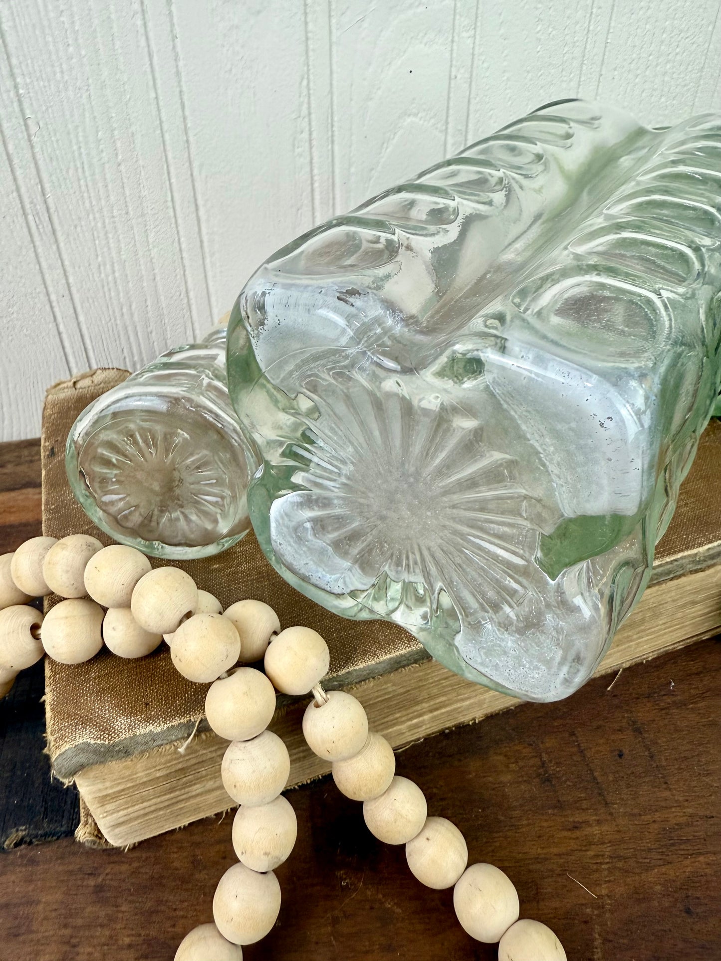Vintage Glass Thumbprint Patterned Decanter