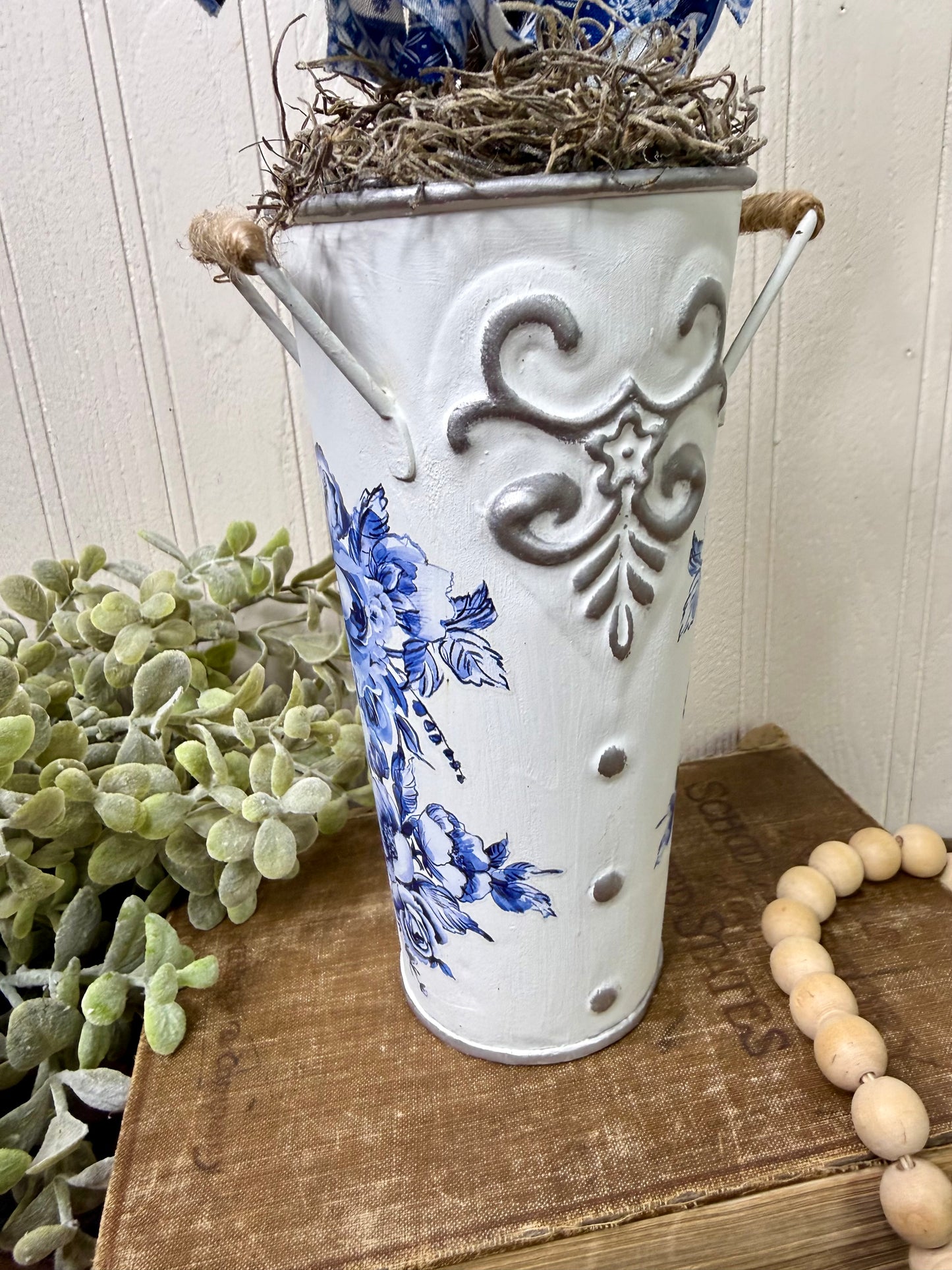 Handmade Upcycled Fabric Flower Pot
