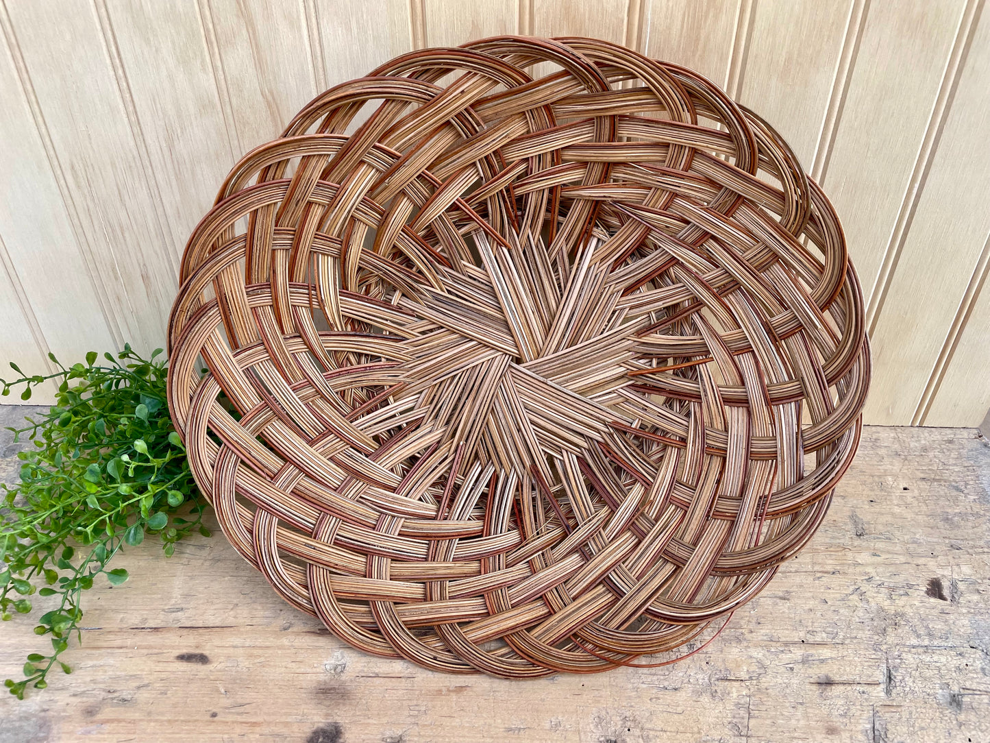 Vintage Hand Woven Oval Basket