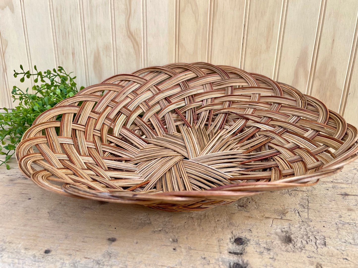 Vintage Hand Woven Oval Basket