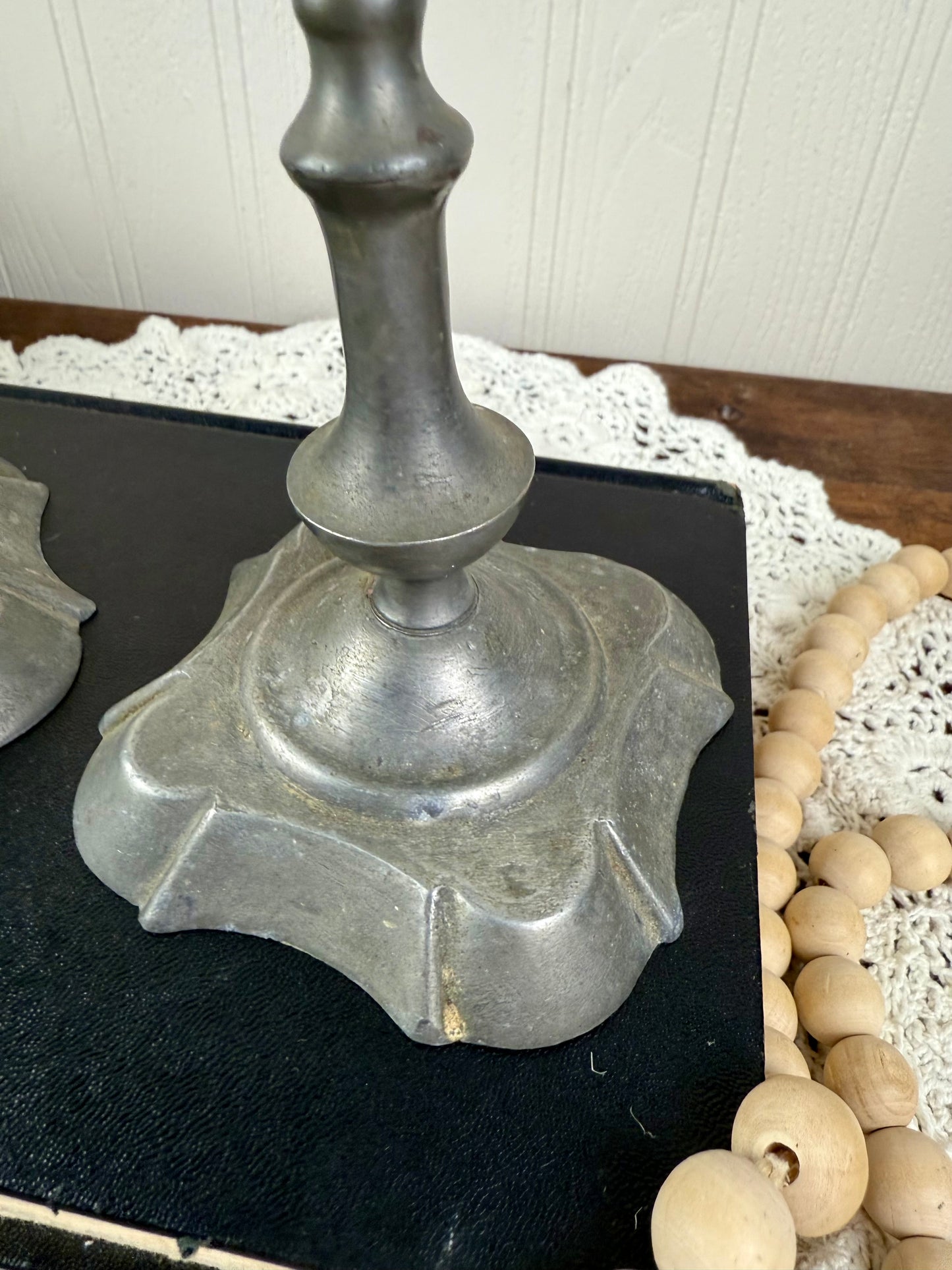 Vintage Set of Pewter Candlesticks