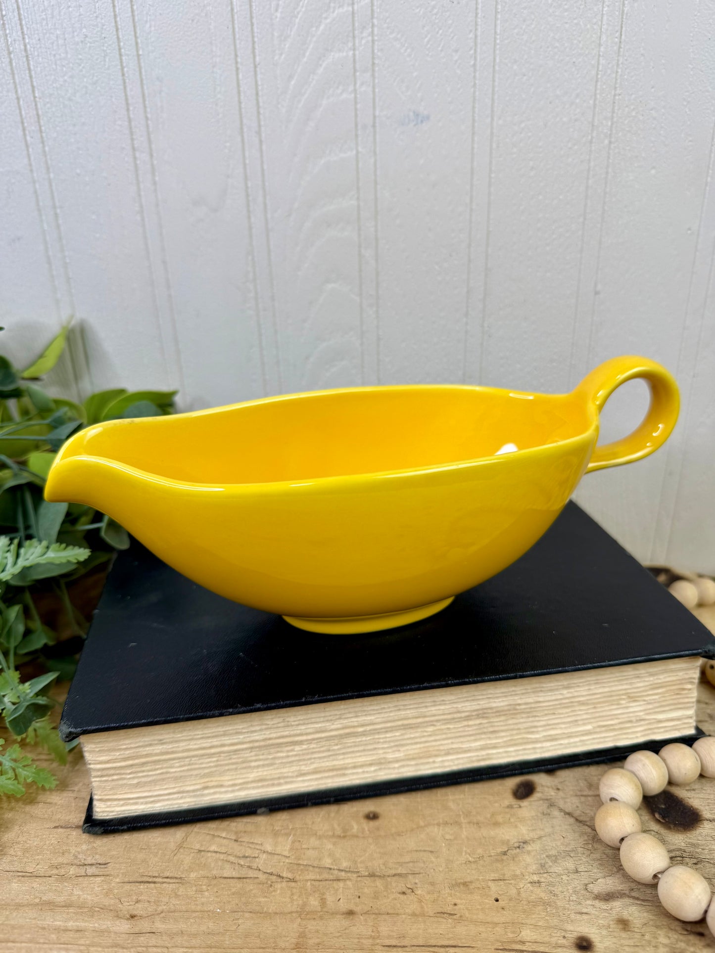 Vintage Homer Laughlin Rhythm Yellow Open Gravy Boat