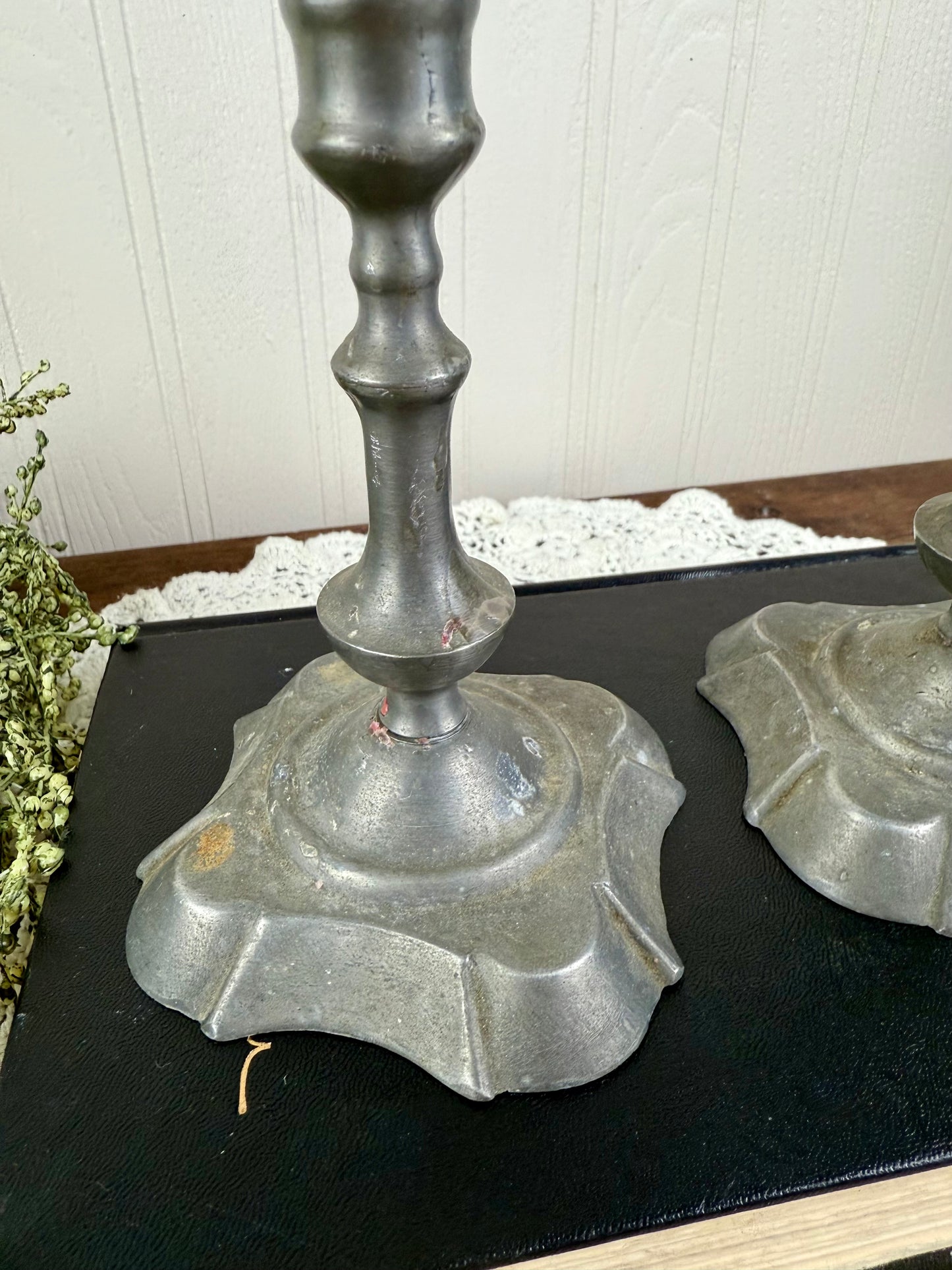 Vintage Set of Pewter Candlesticks