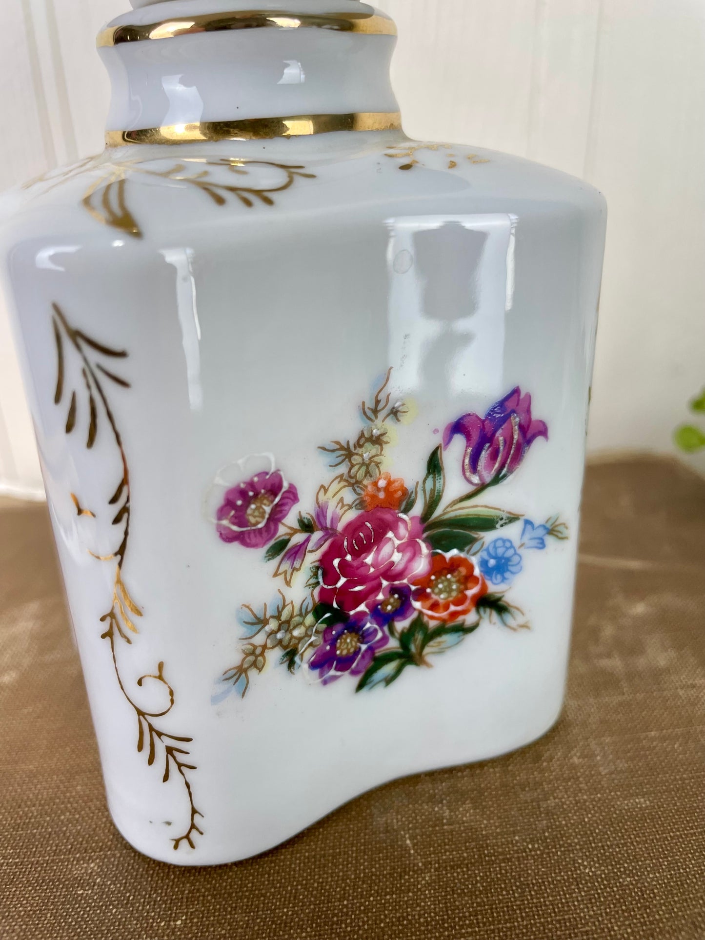 Vintage Hand Painted Japanese Porcelain Perfume Bottle