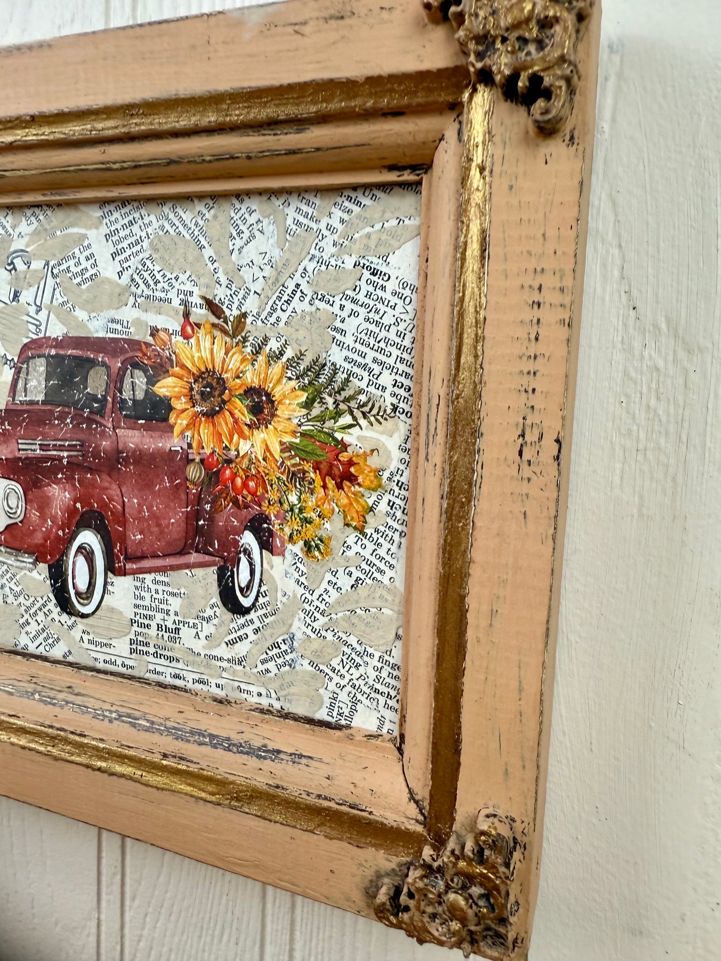 Handmade Fall Truck Framed Wall Art