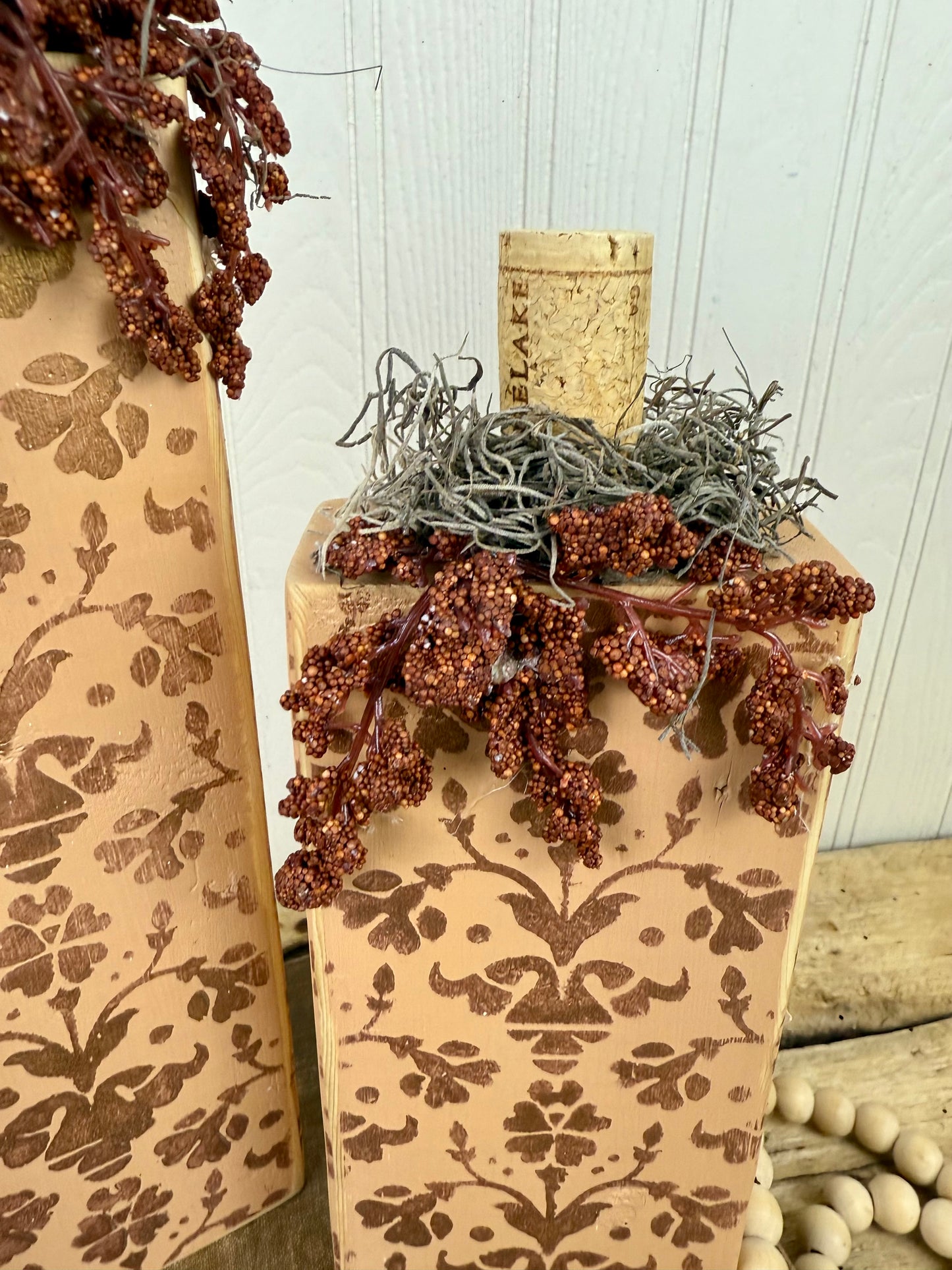 Handmade Light Orange Pumpkin Set with Metallic Details