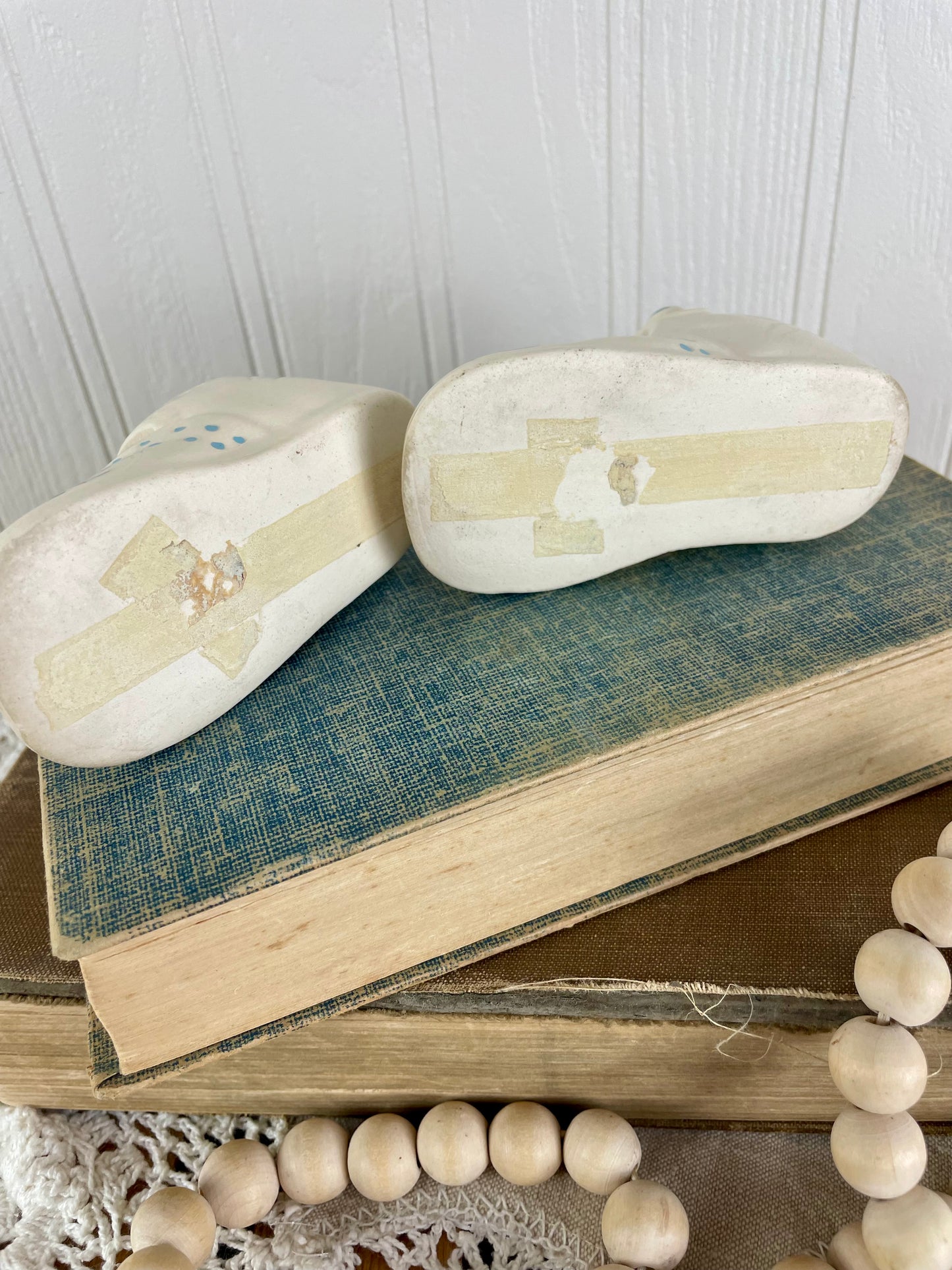 Vintage Ceramic Baby Shoes Figurines