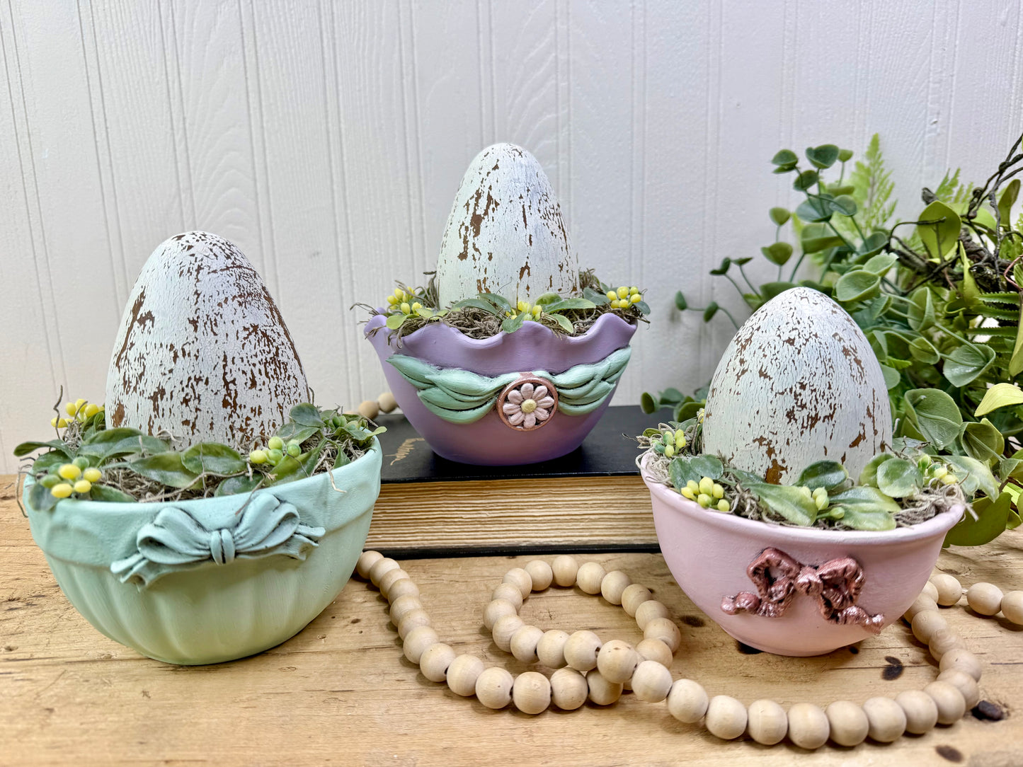 Handmade Upcycled Purple Egg Nest