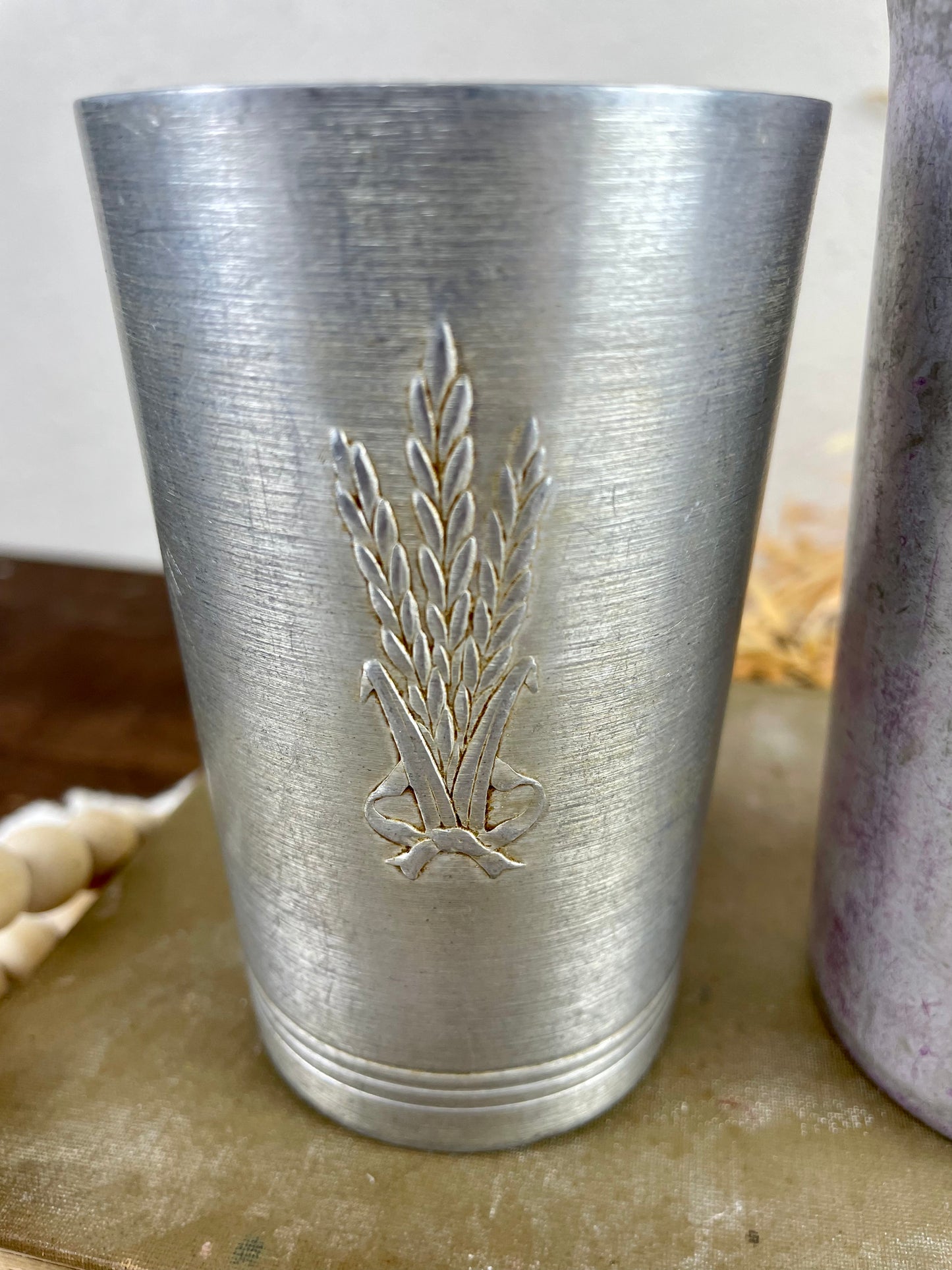 Vintage Aluminum Cup Set of 2