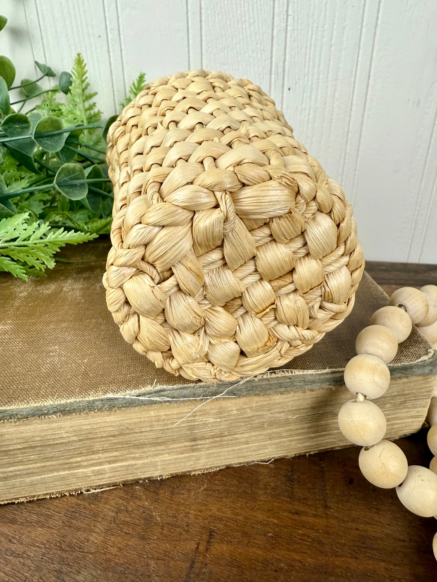 Vintage Chunky Wicker Pencil Holder