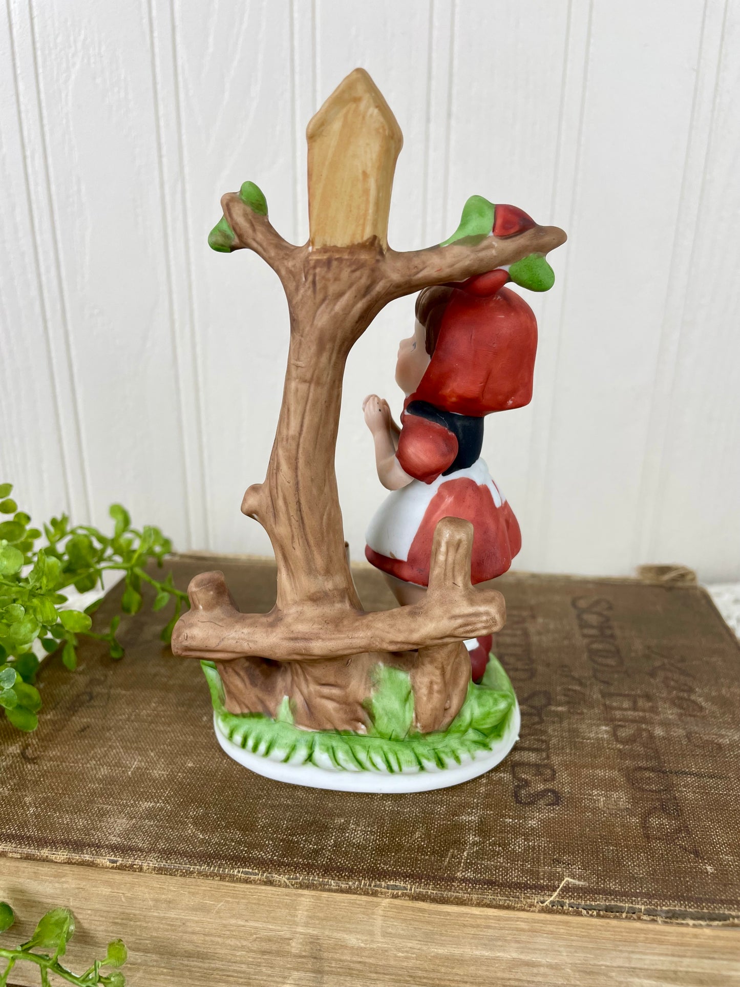 Vintage Mid-Century Ceramic Girl & Ducks Figurine