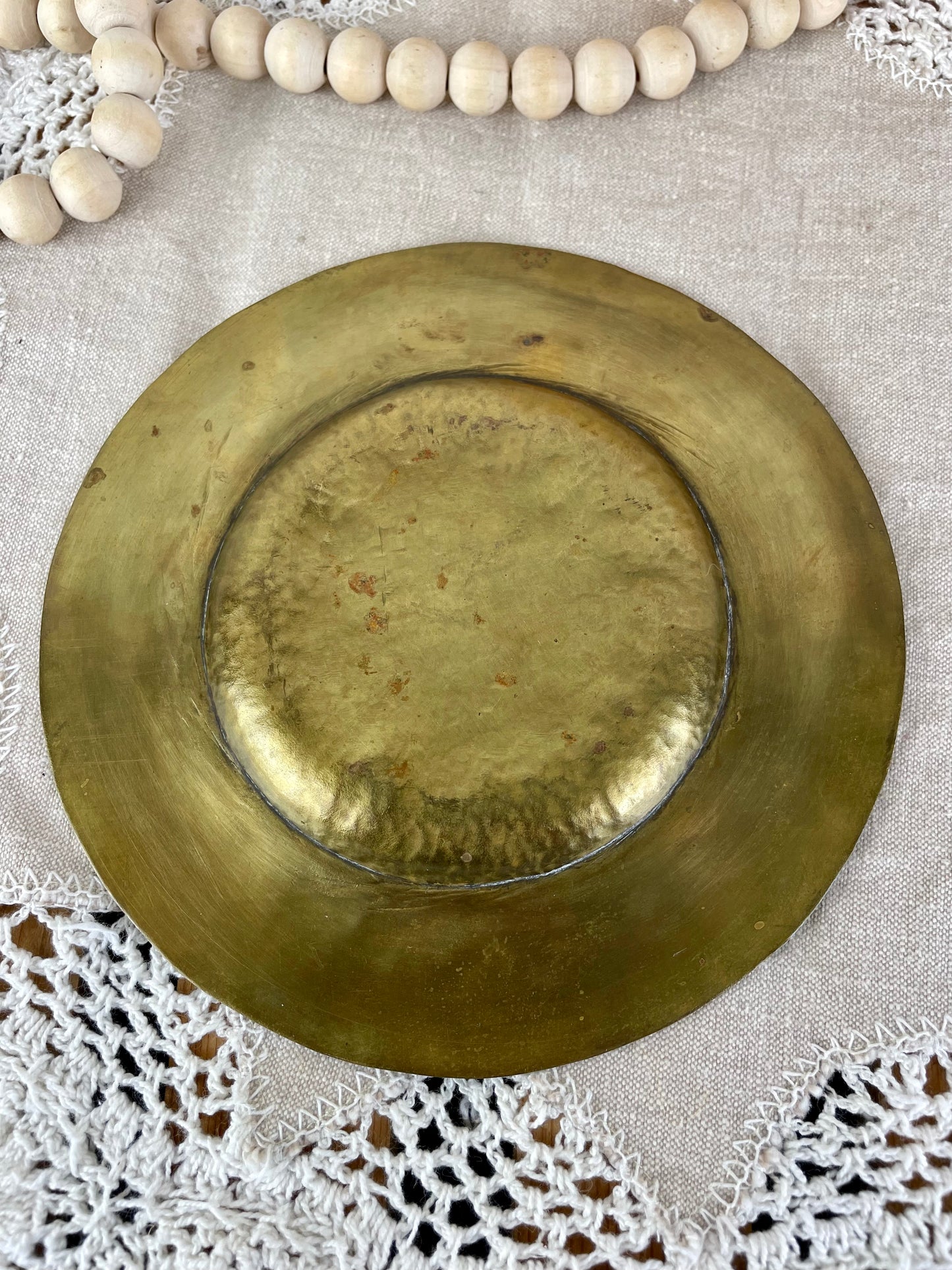 Vintage Hammer Brass Trinket Tray