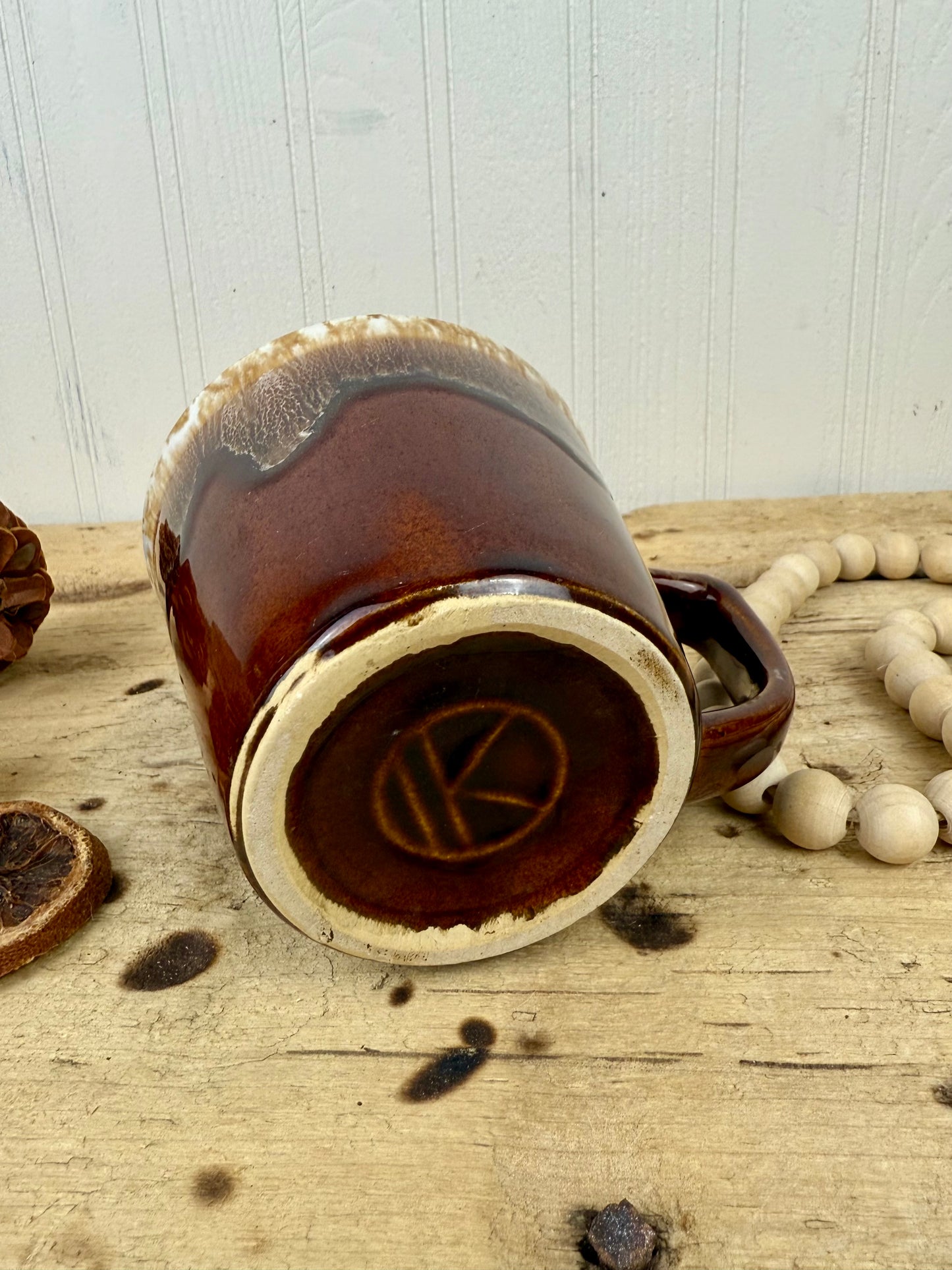 Vintage Kathy Kale Brown Drip Glaze Coffee Mug
