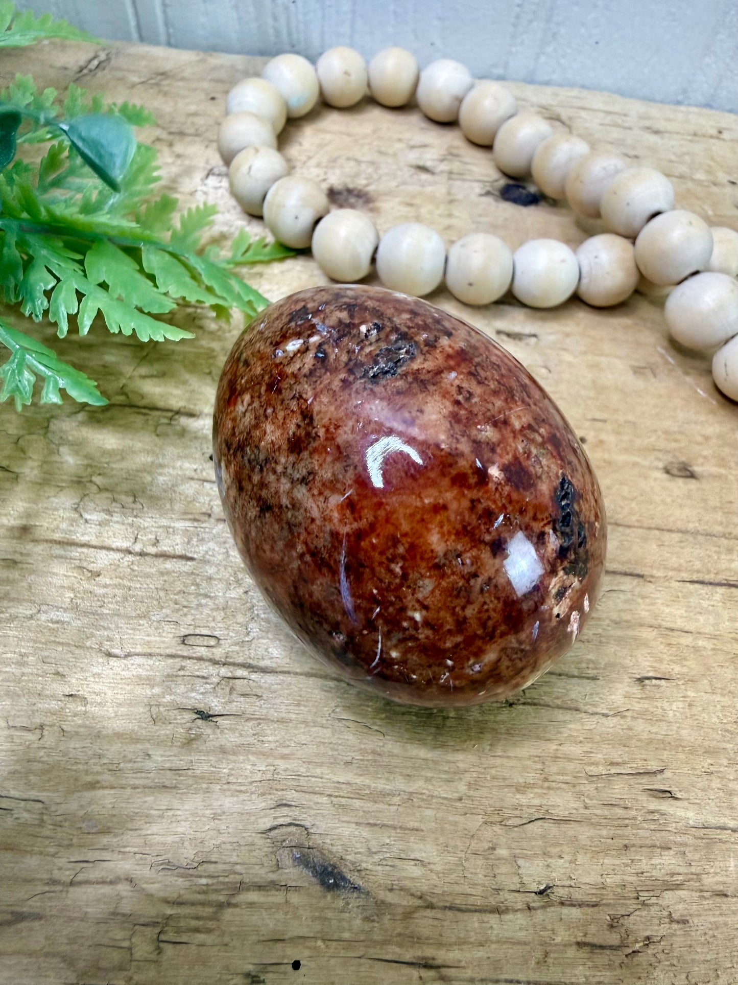 Vintage Red Jasper Polished Stone Egg