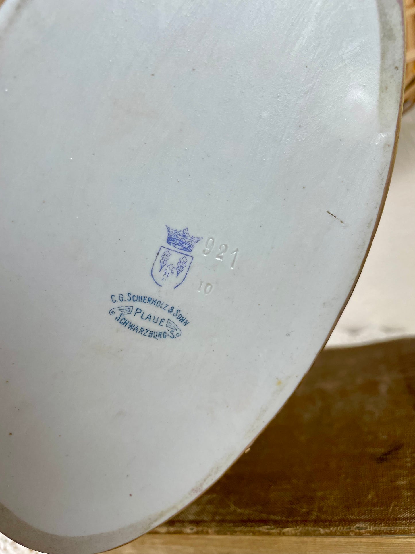 Antique Schierholz & Sohn German Porcelain Basket Bowl