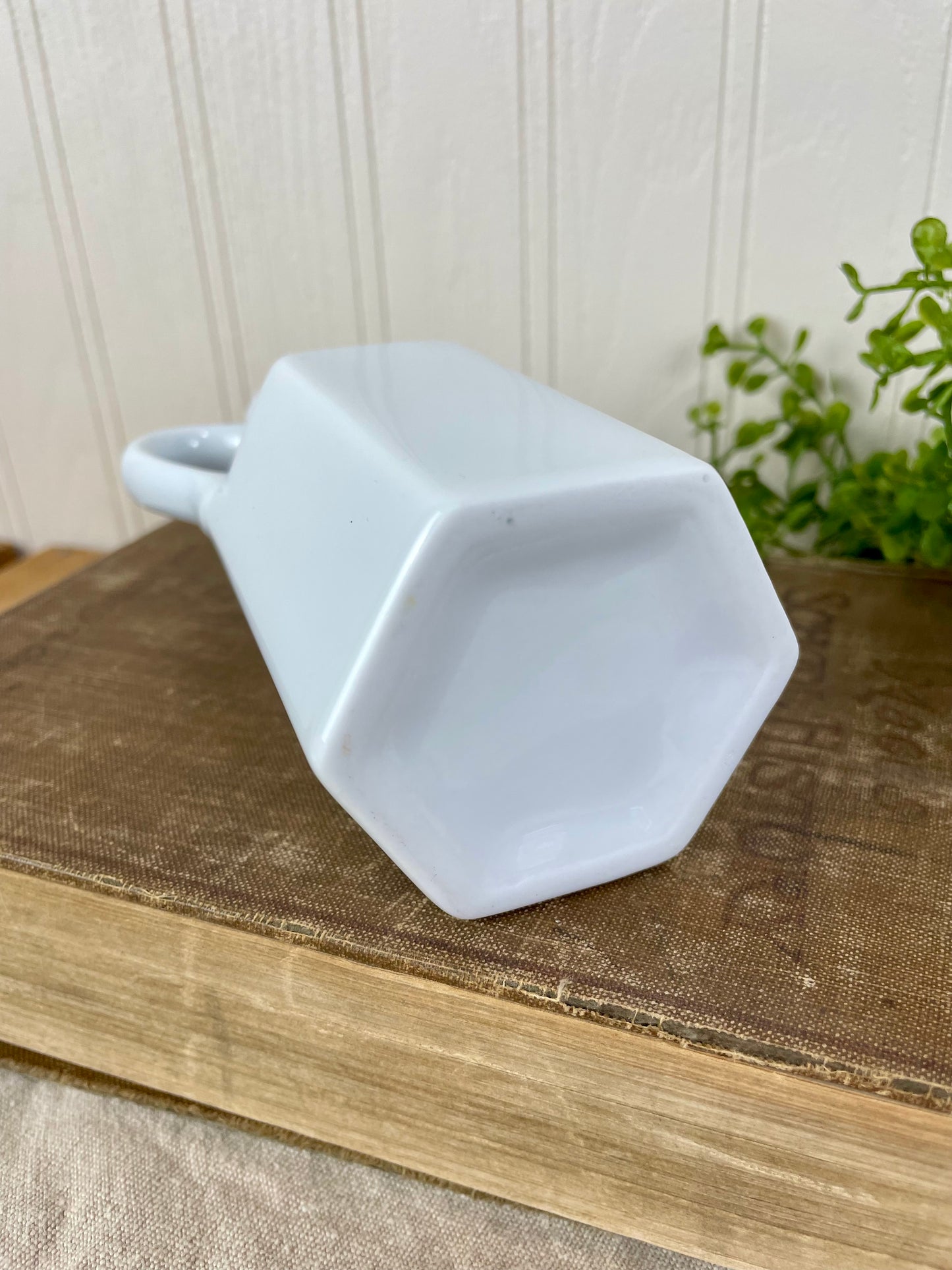 Vintage White Porcelain Cruet with Stopper