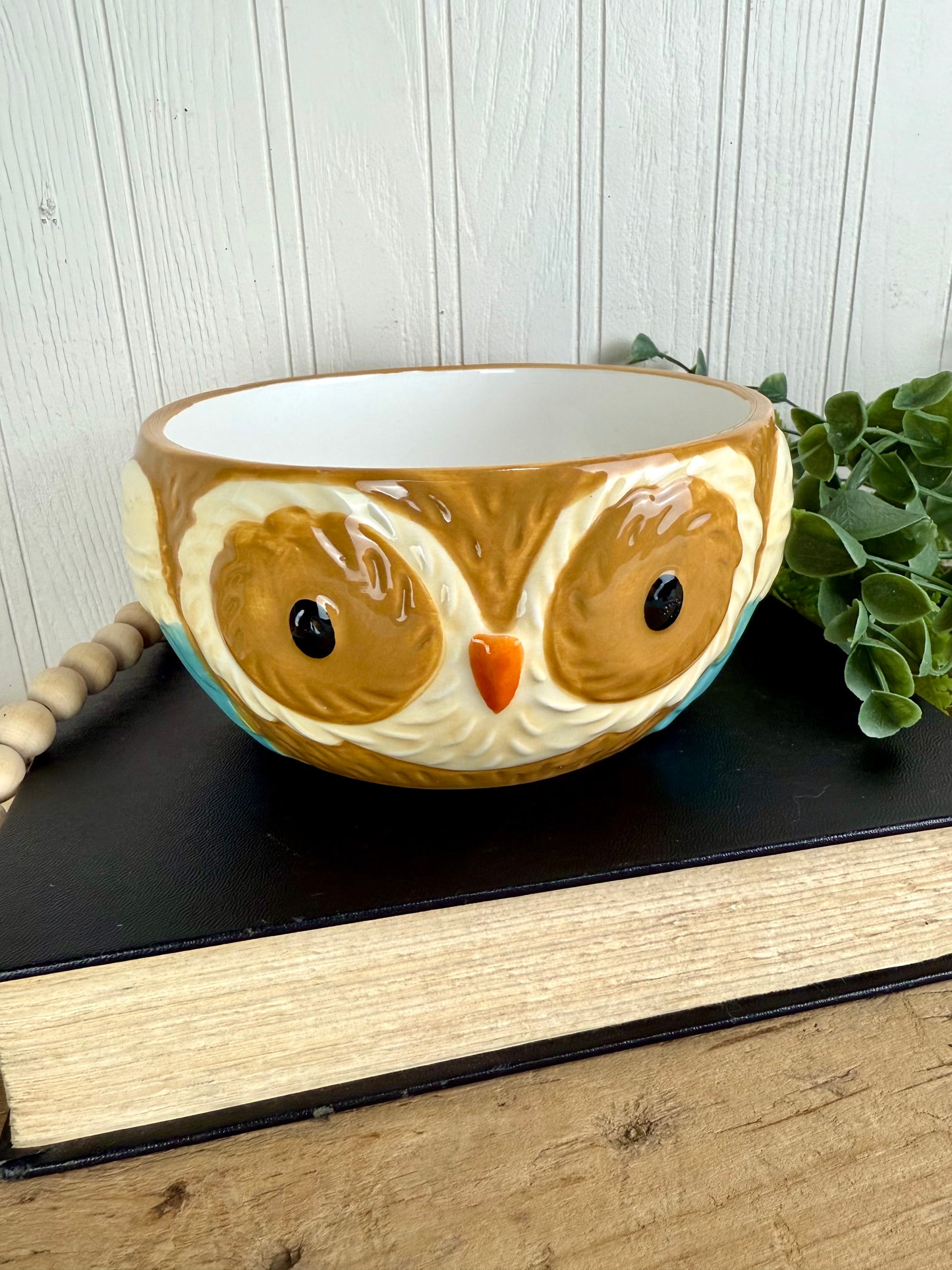 Retro Earthenware Owl Bowl
