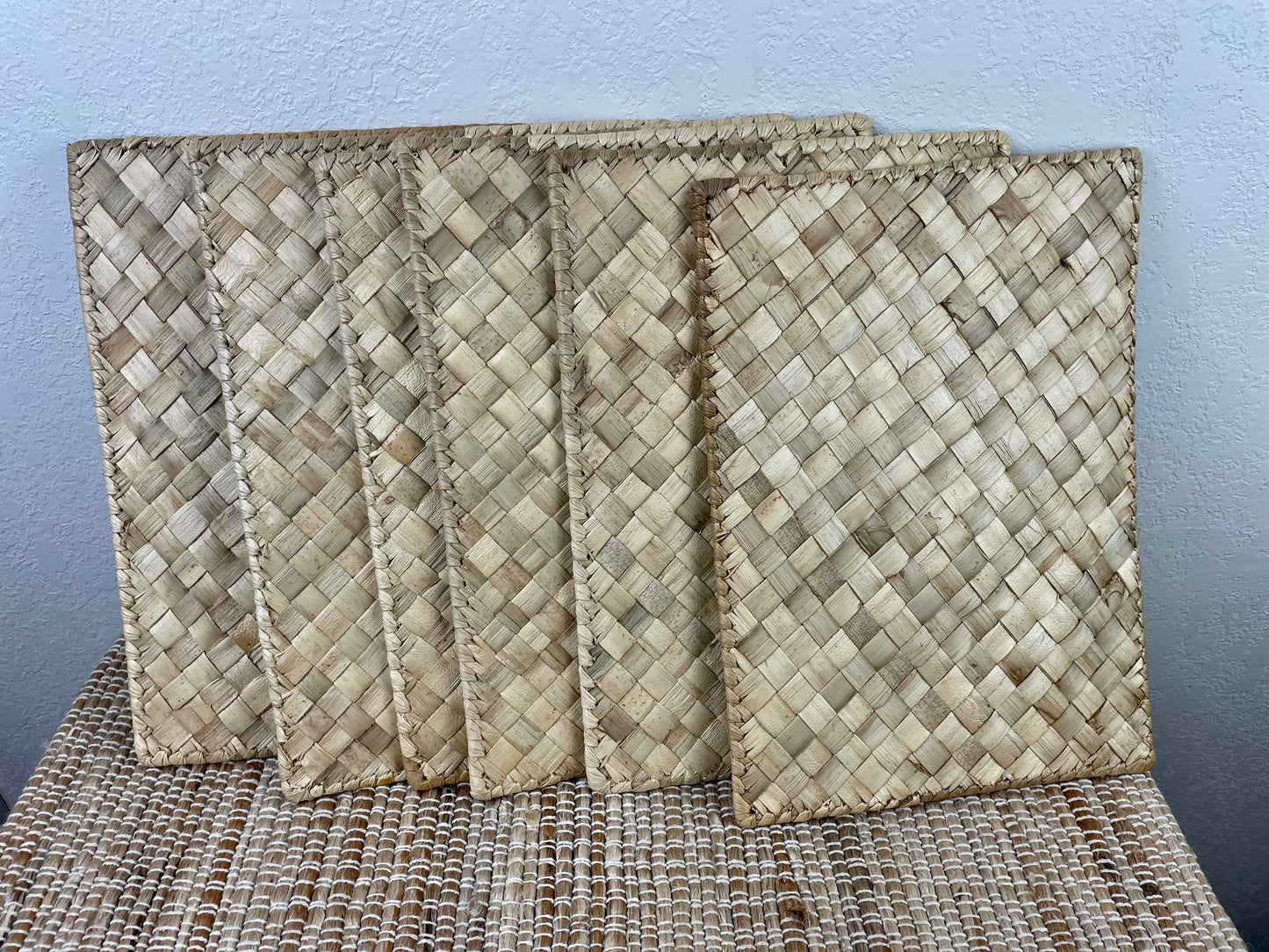 Vintage Handmade Wicker Placemat Set