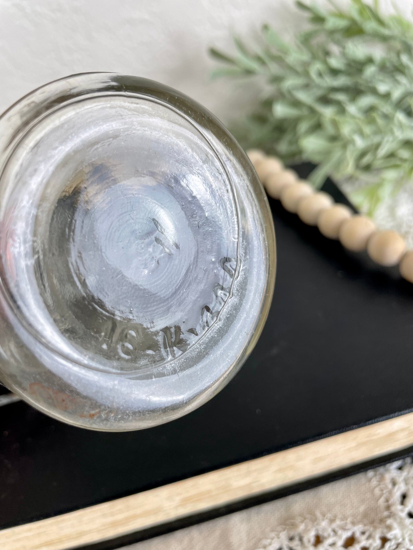 Vintage Glass Jar with Mini Flags
