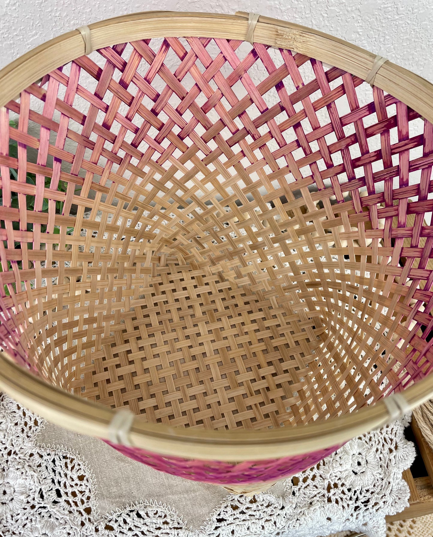 Vintage Pink Ombré Basket