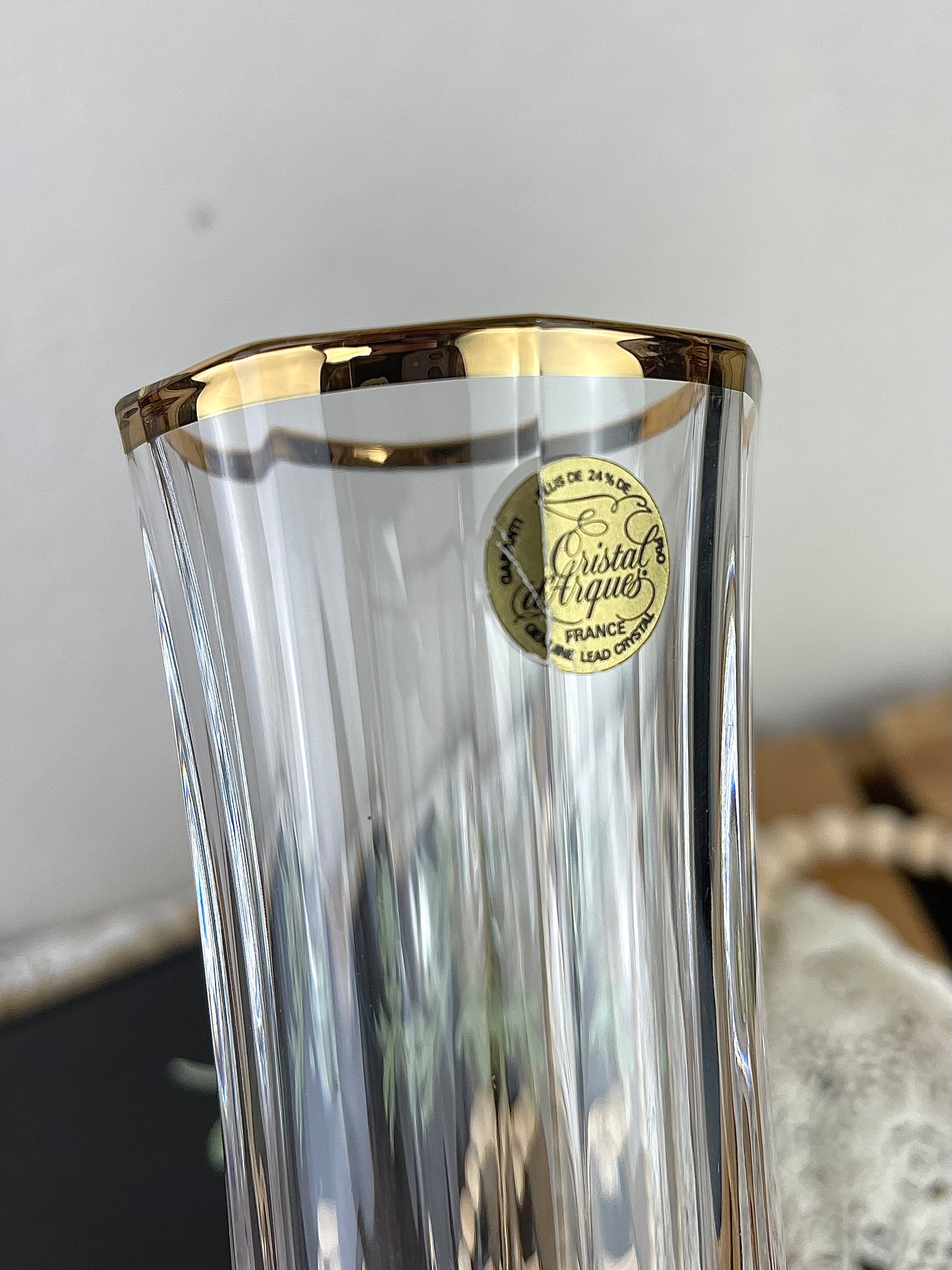 French Lead Crystal Champagne Flute