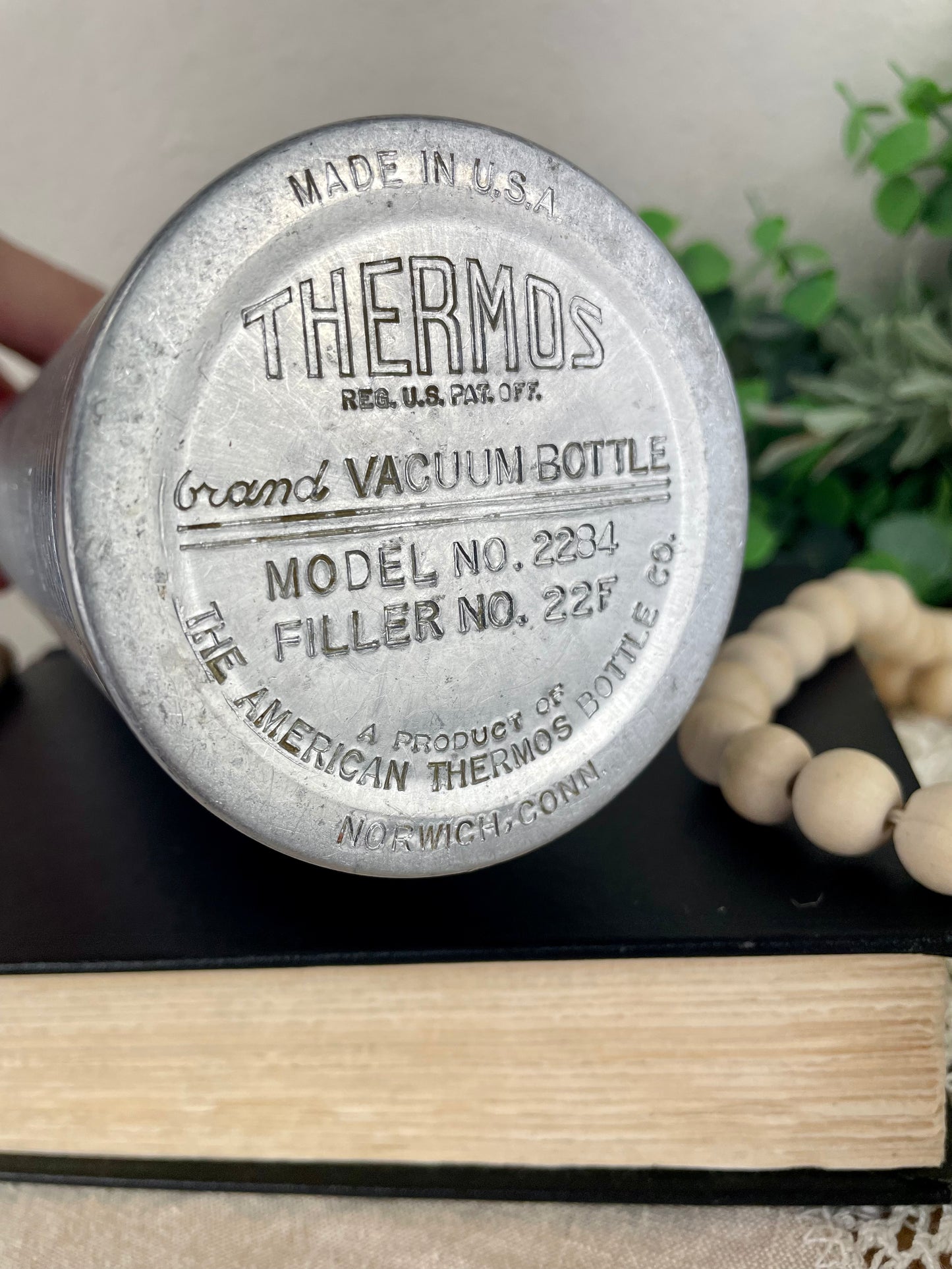 Vintage 1960’s Aluminum Thermos with Cork Top