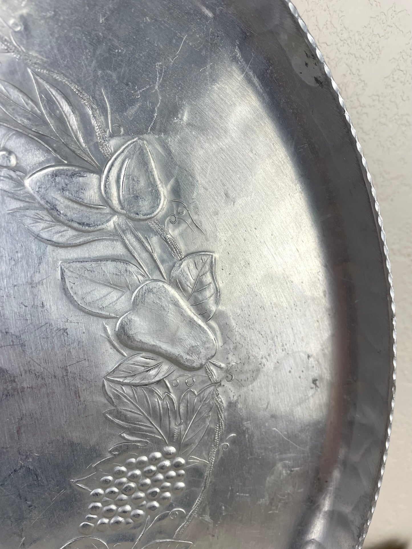 Vintage Hammered Aluminum Serving Platter