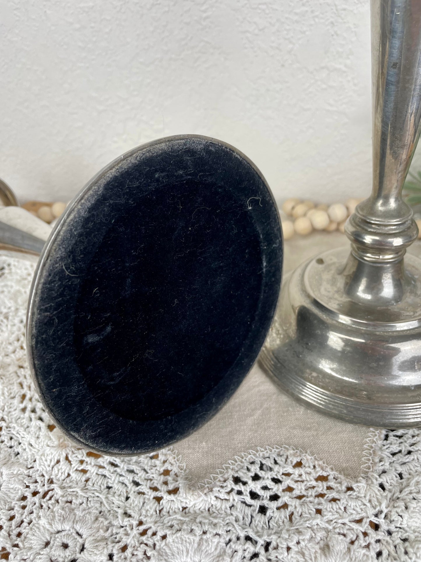 Vintage Silverplate Candlestick Set with Natural Patina