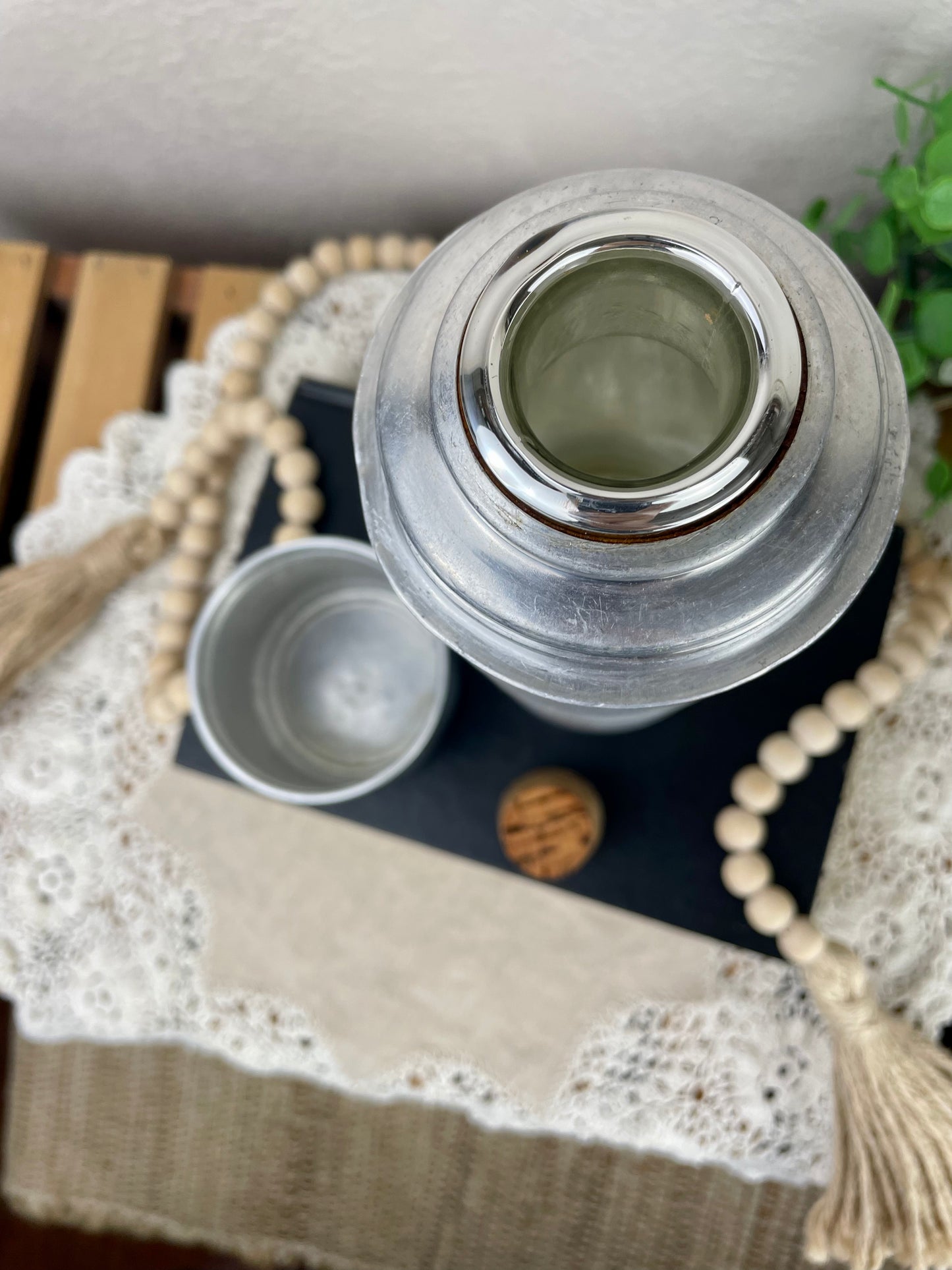 Vintage 1960’s Aluminum Thermos with Cork Top