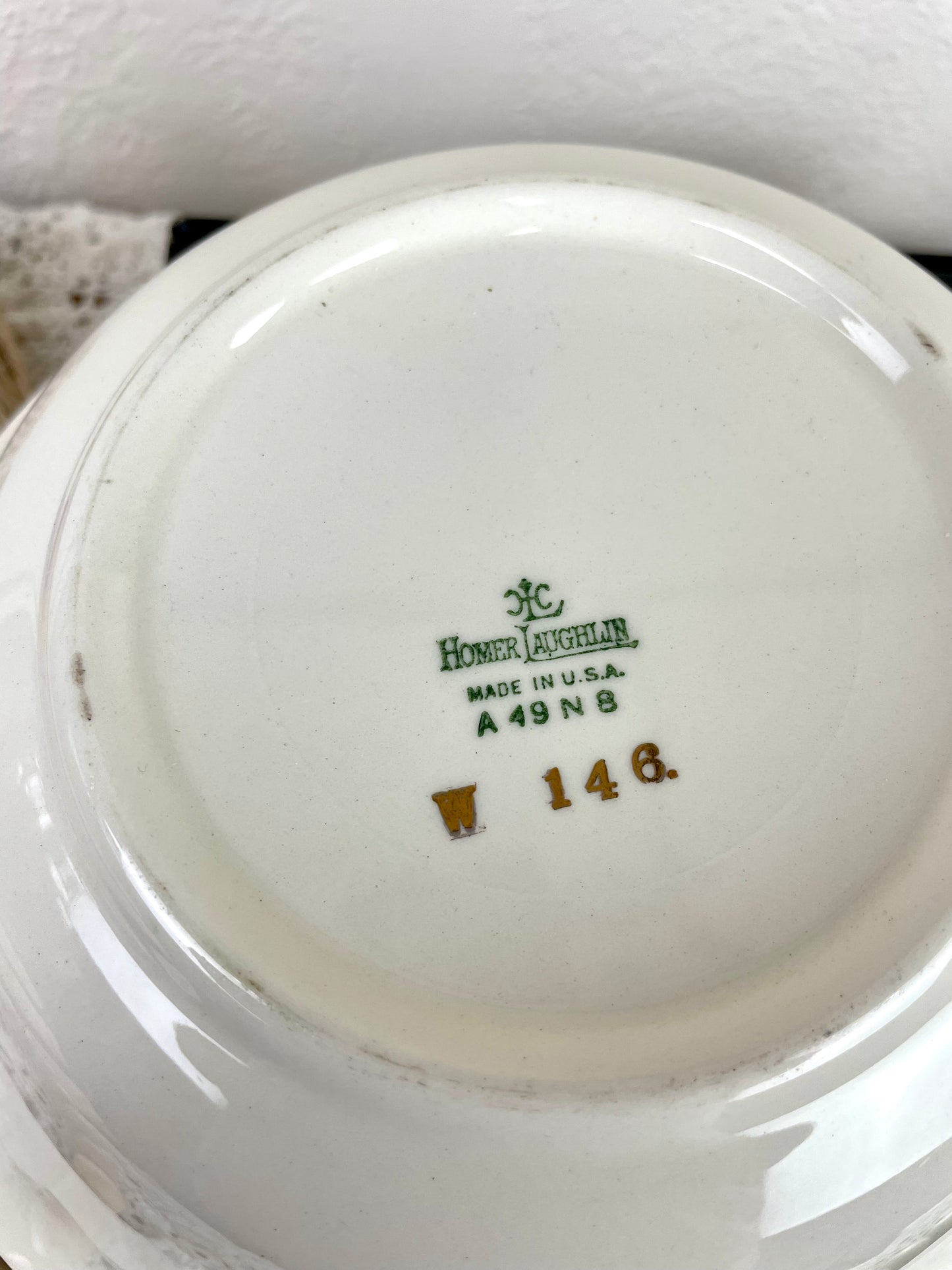 Vintage Homer Laughlin Floral Porcelain Serving Bowl