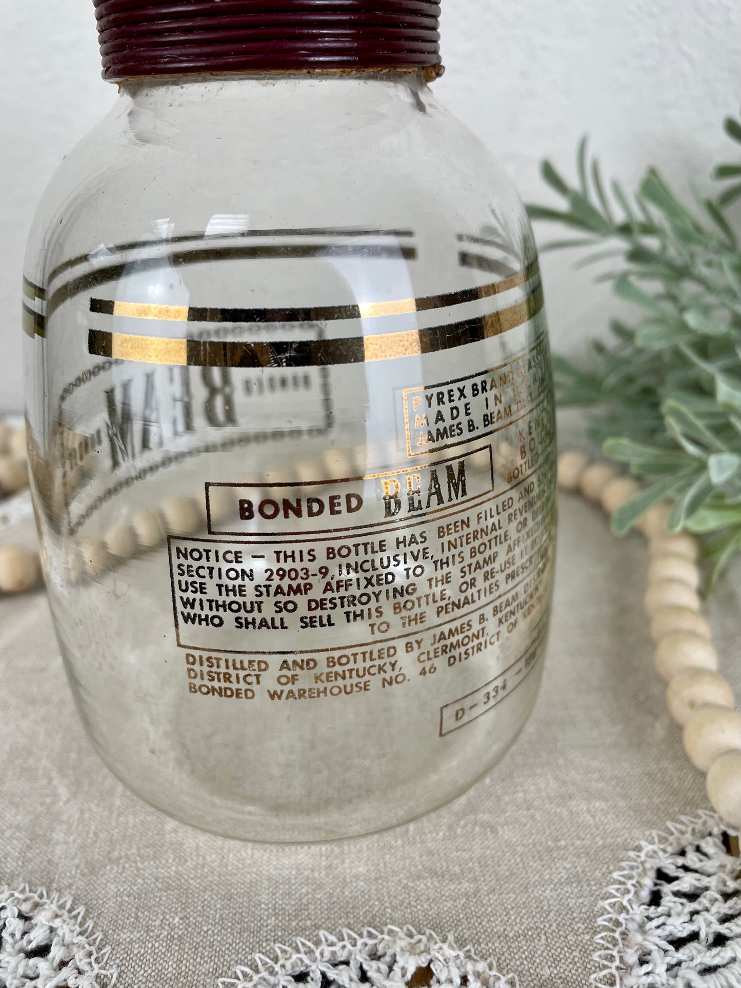 Vintage 1950’s Jim Beam Bottle with Cork