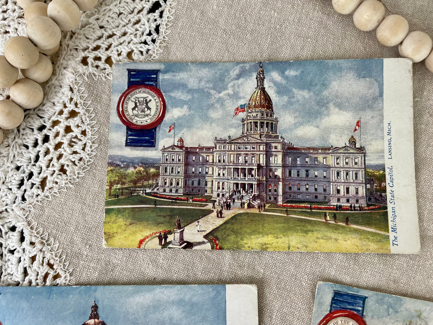 Set of 3 Vintage State Capitol Postcards
