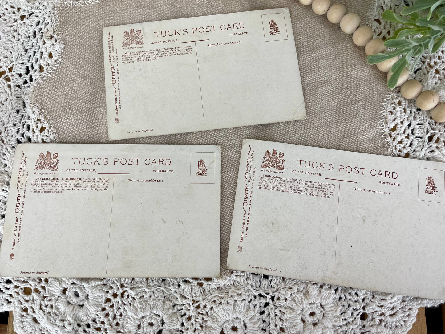 Set of 3 Vintage State Capitol Postcards #2