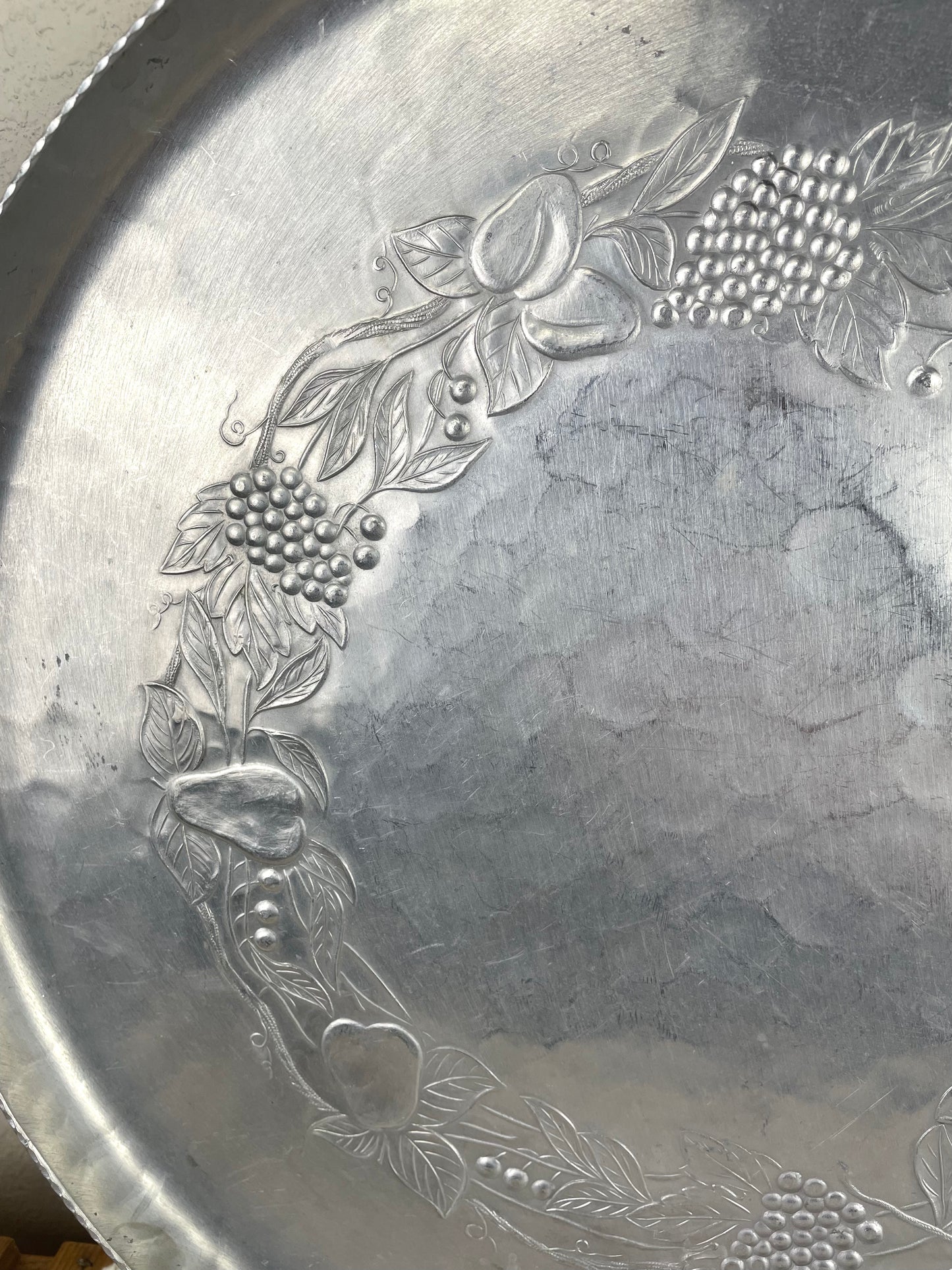 Vintage Hammered Aluminum Serving Platter