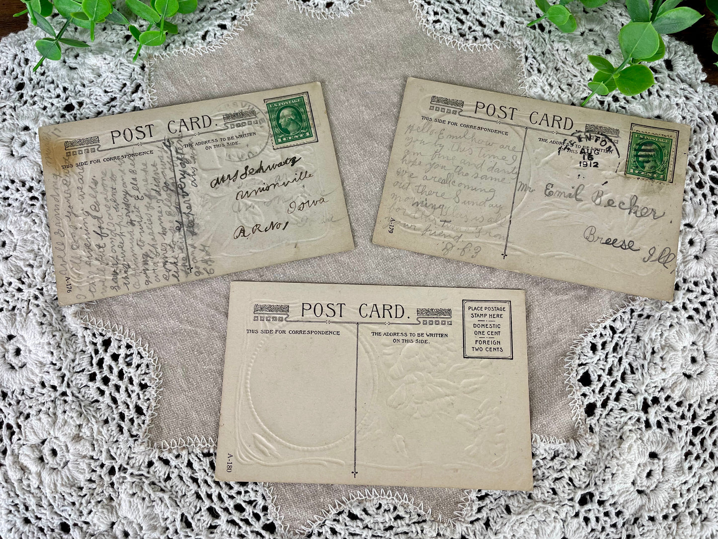 Vintage Victorian Postcards Set of 3