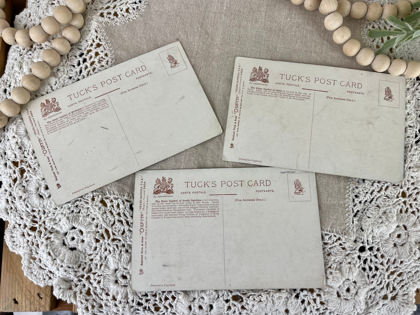 Set of 3 Vintage State Capitol Postcards