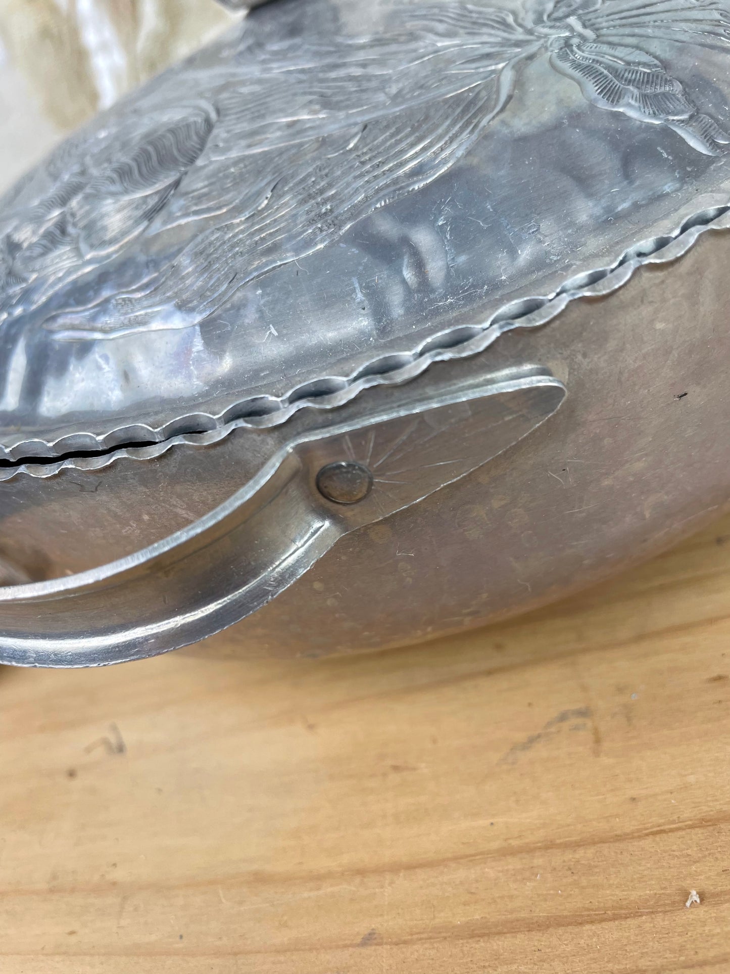 Vintage Rodney Kent Hammered Aluminum Dish with Lid