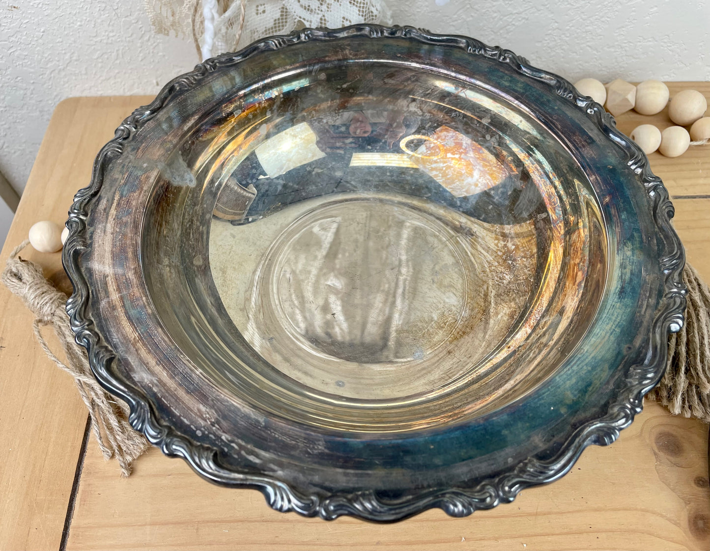 Vintage Footed Silver Oneida Dish Warmer with Lid