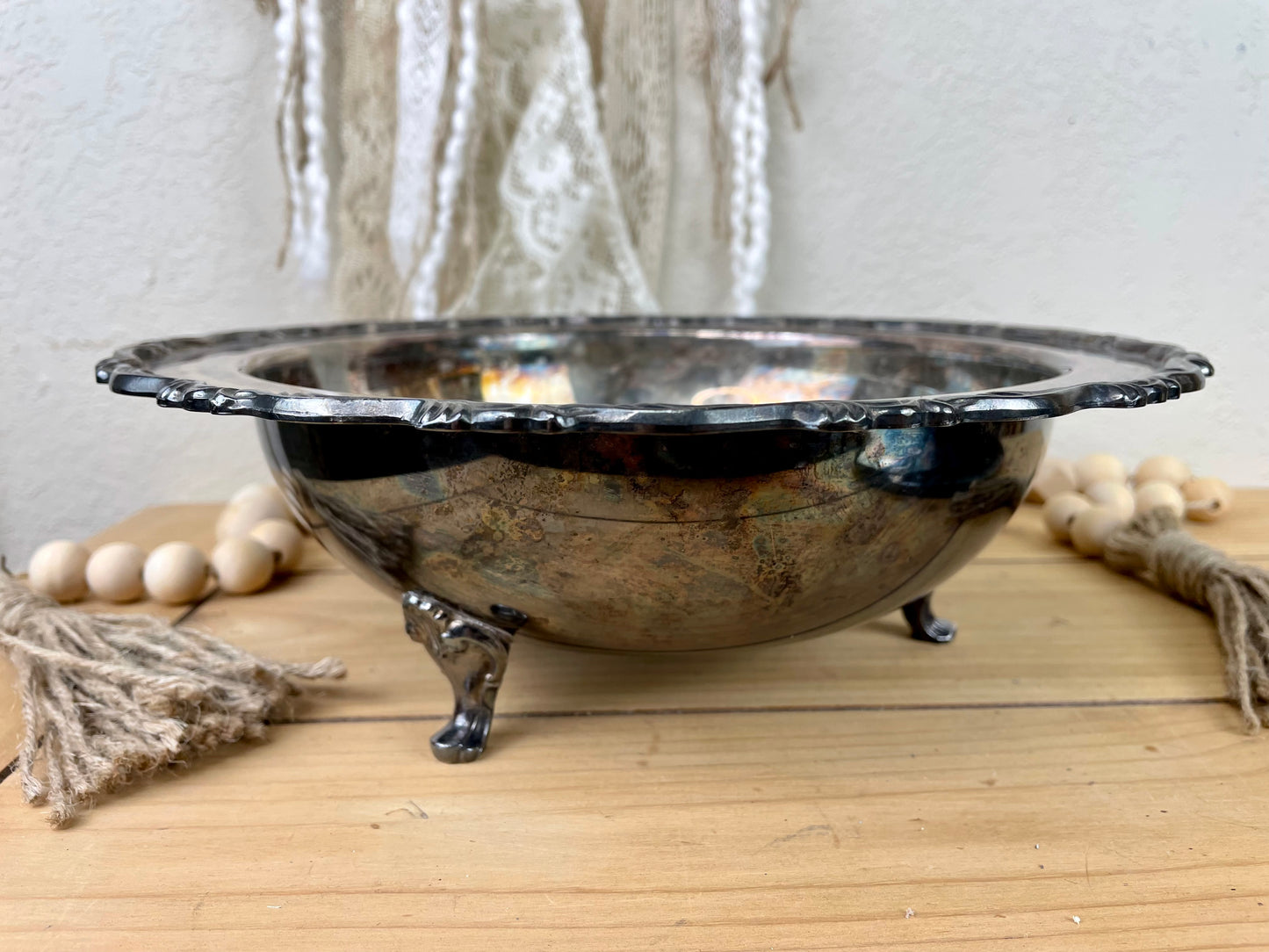 Vintage Footed Silver Oneida Dish Warmer with Lid