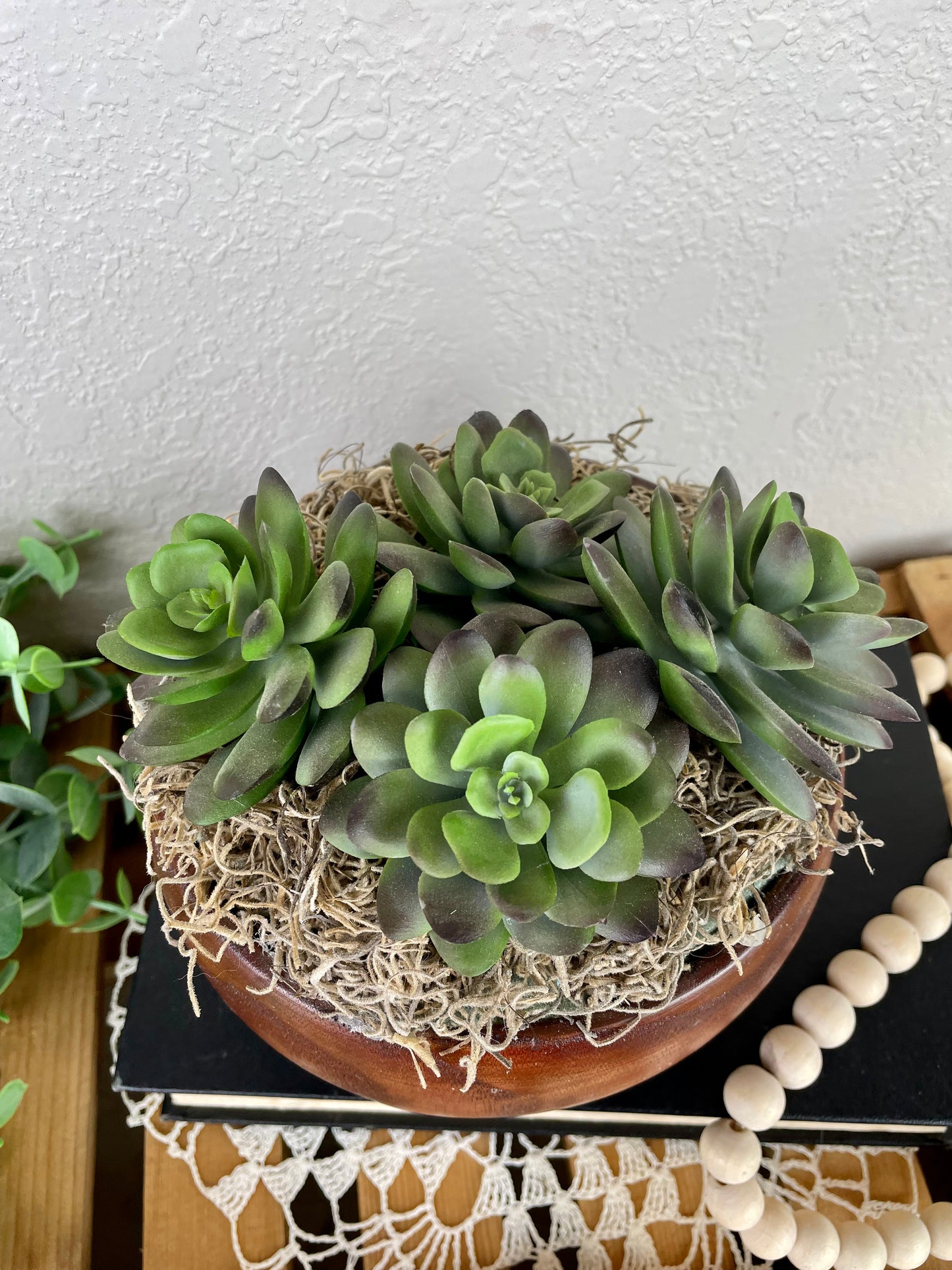 Handmade Faux Succulent Planter Bowl