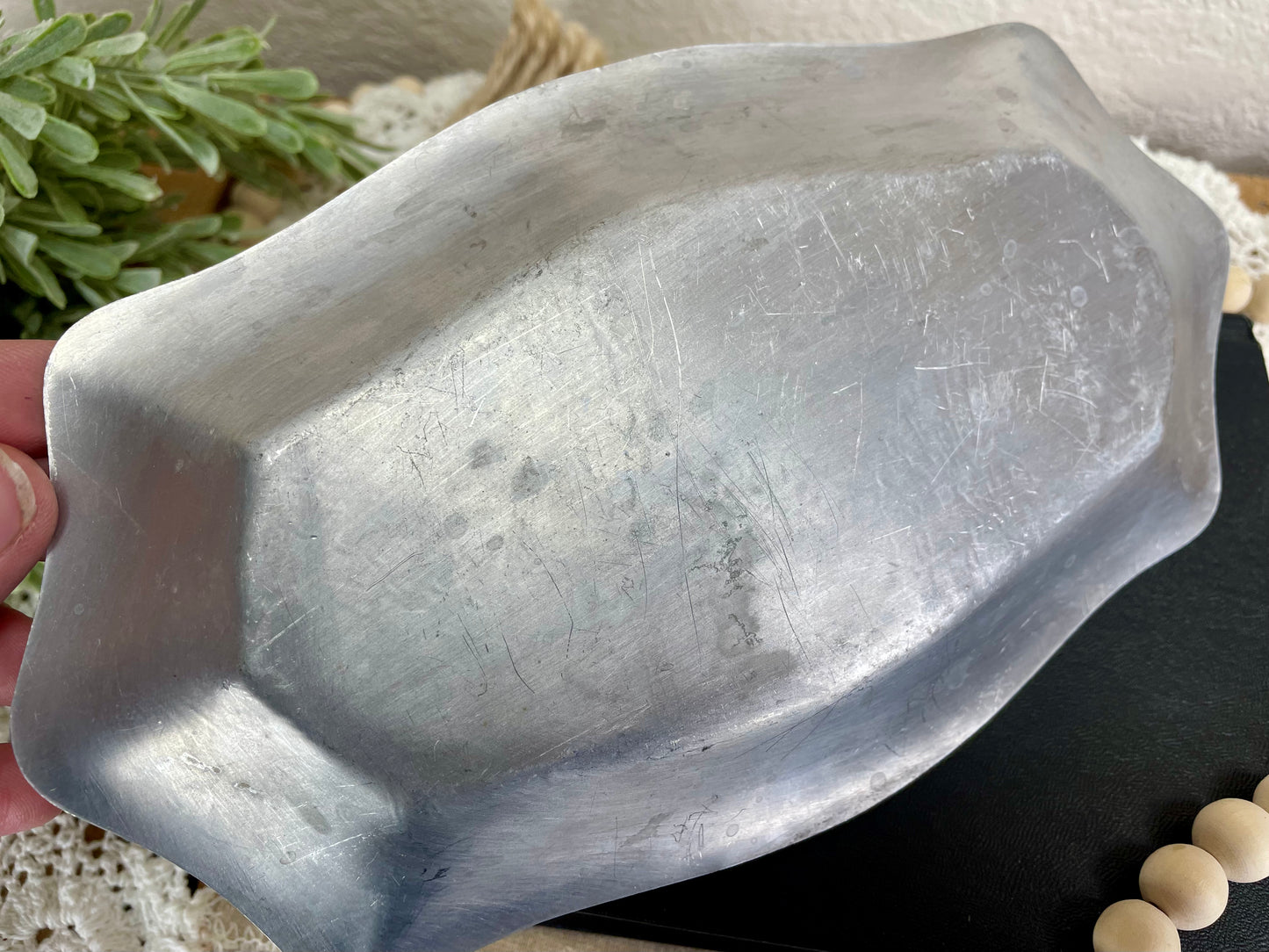 Vintage Stamped Aluminum Tray