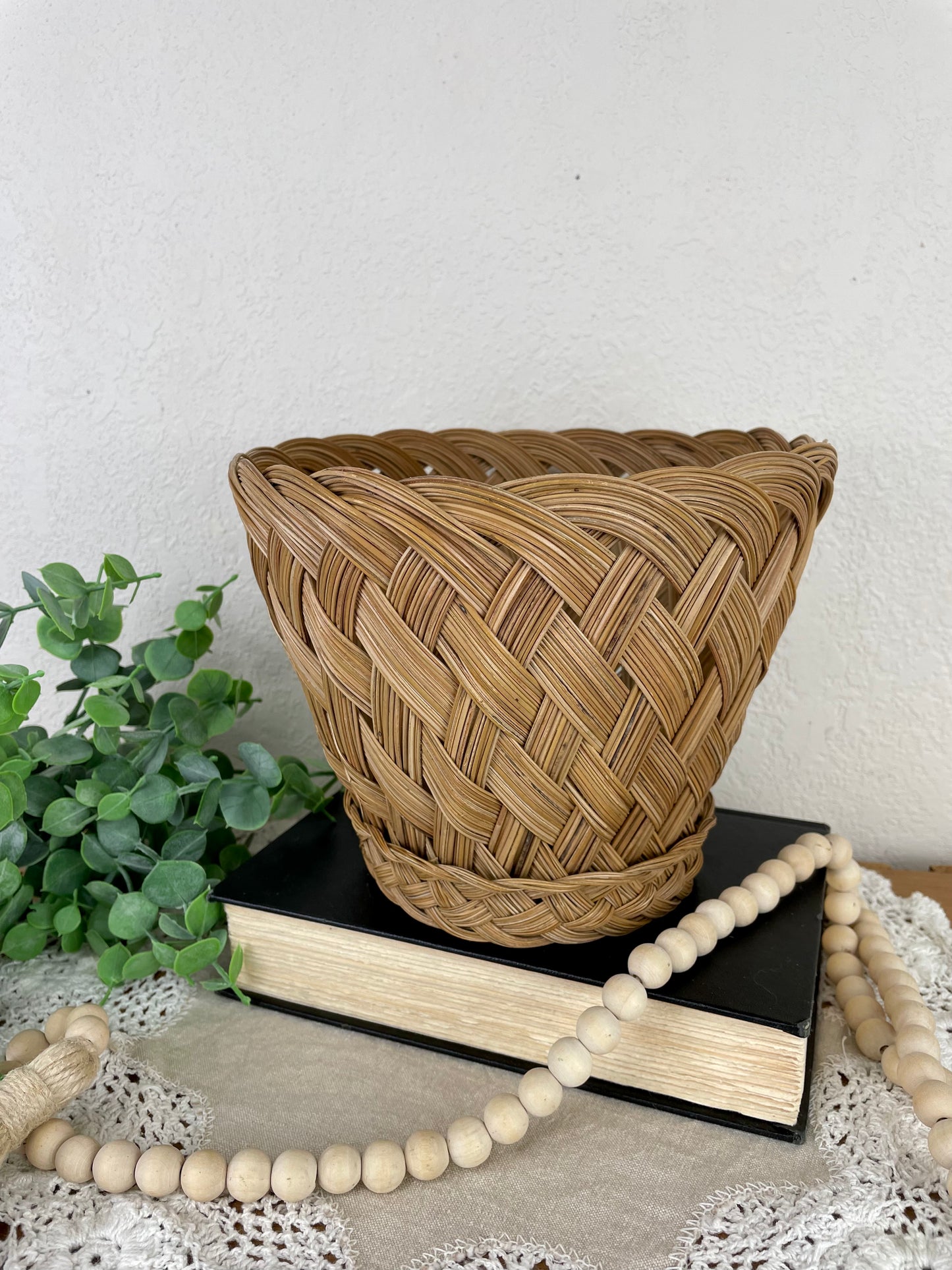 Vintage Woven Planter Basket