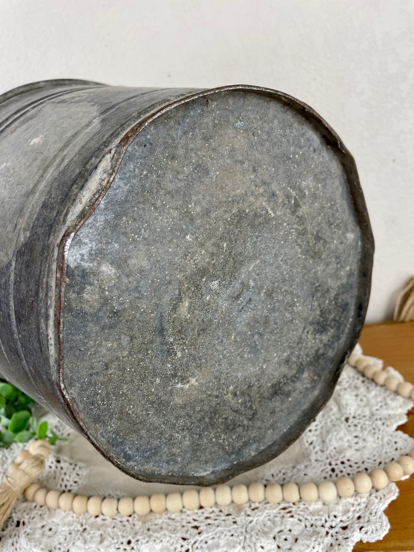 Vintage Galvanized Bucket with Handle