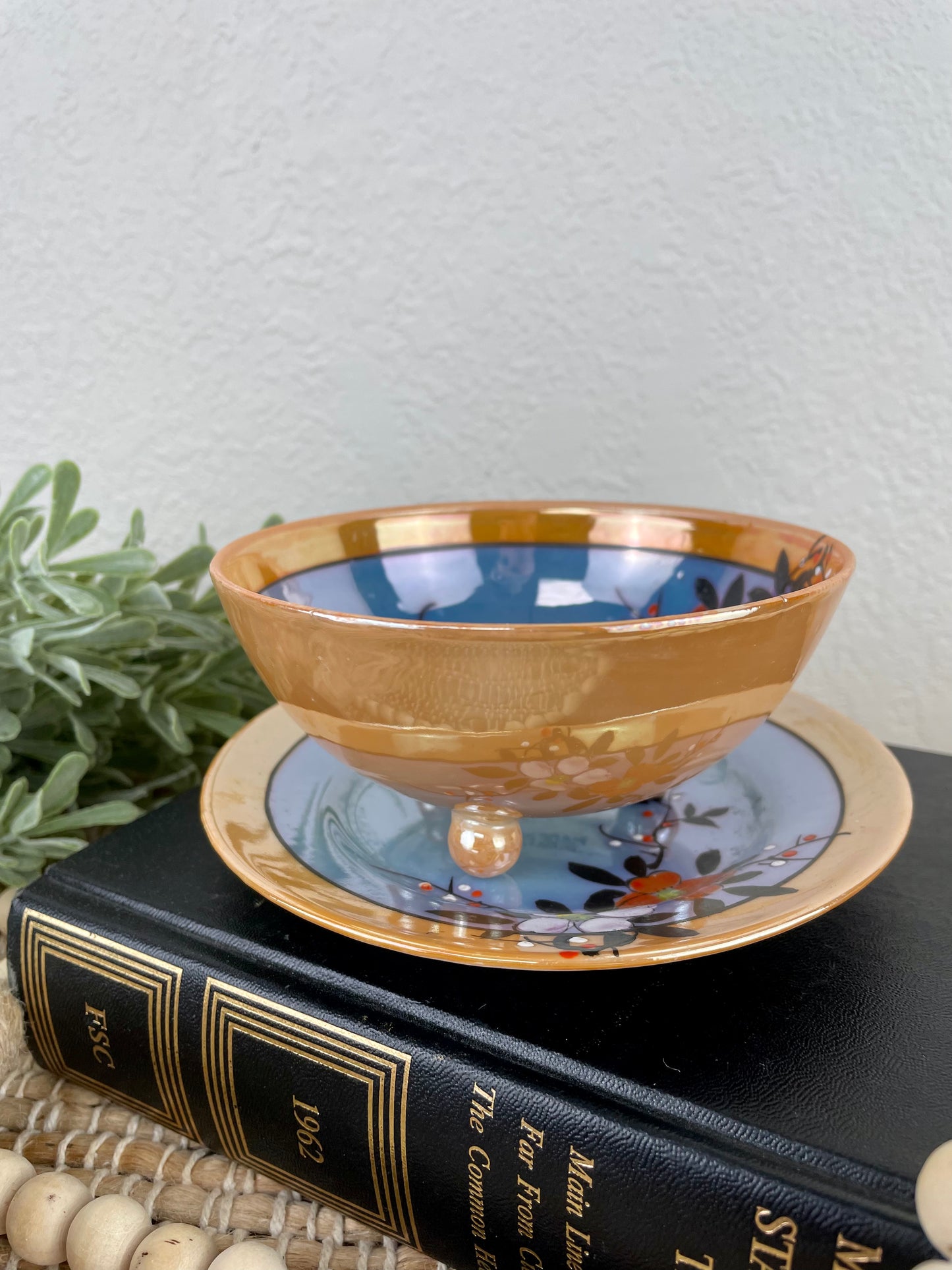 Vintage Japanese Lusterware Dish Set